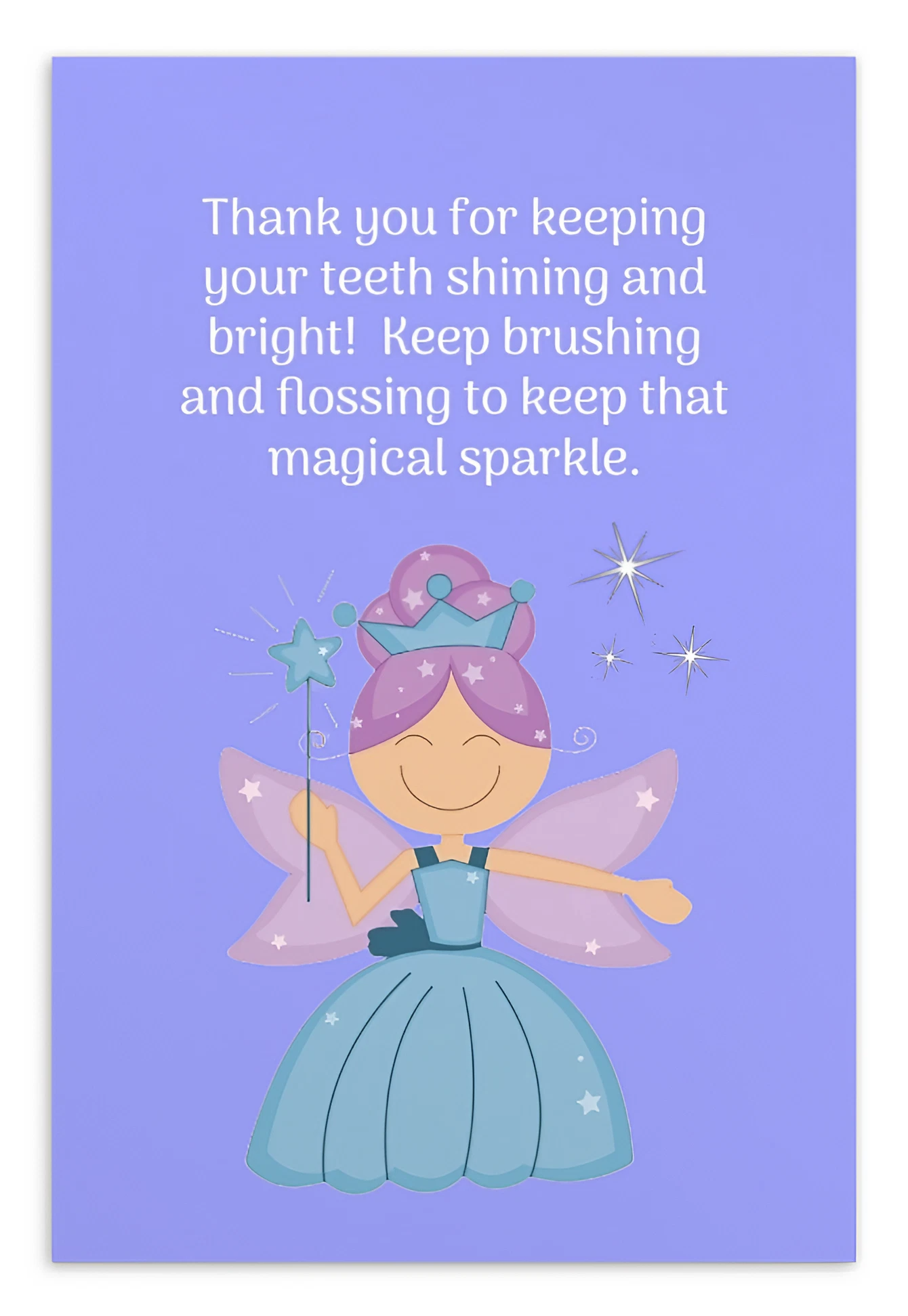 Tooth Fairy Thank You Cards- Thank You For Keeping Your Teeth Shining And Bright!