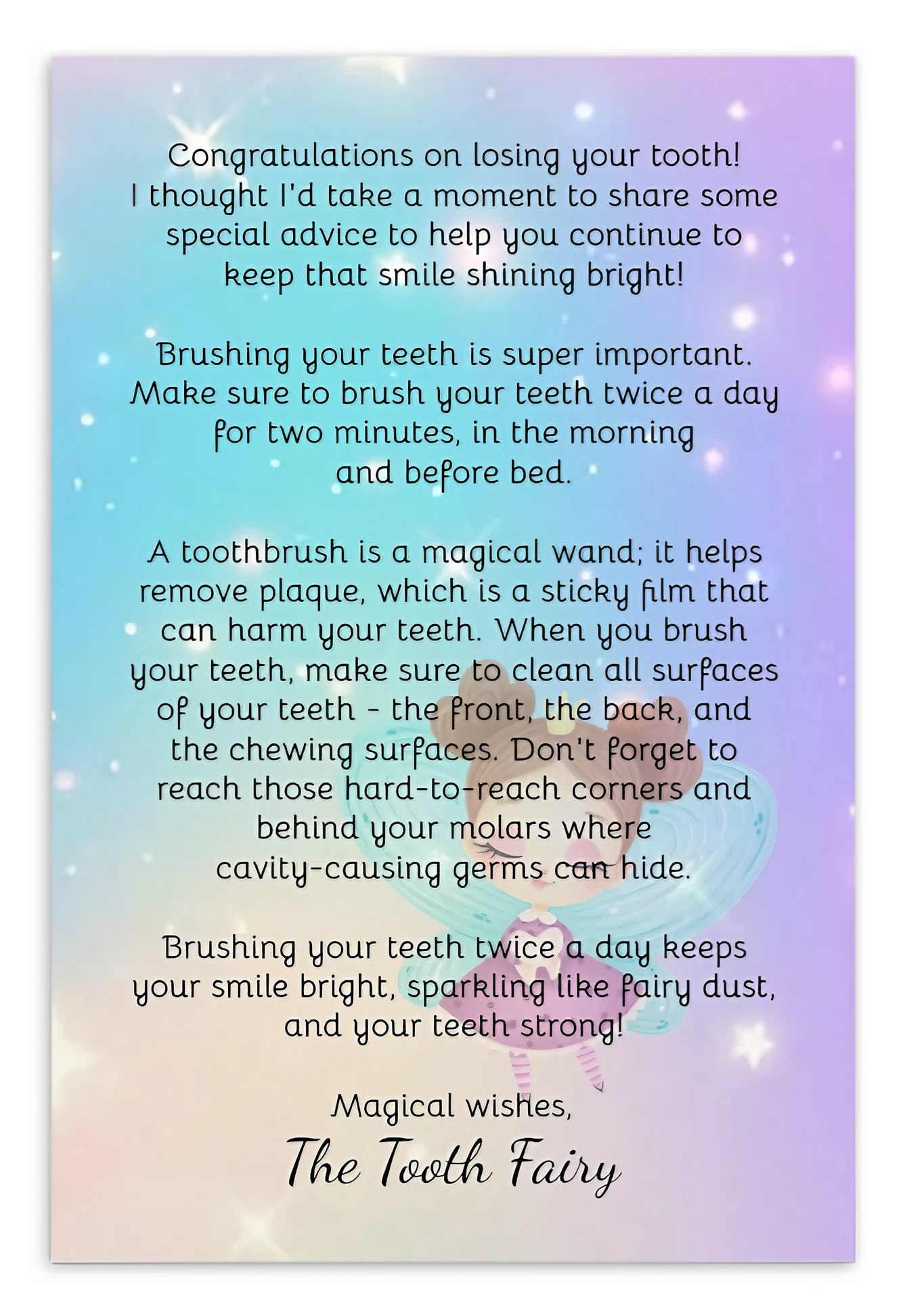 Tooth Fairy Surprise Message Cards- Lily Flutterby