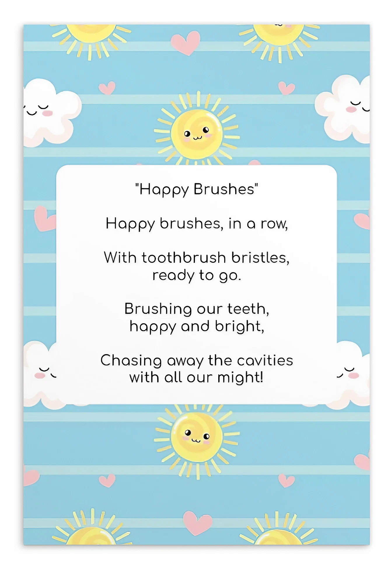 Toothbrushing Song Cards- Happy Brushes