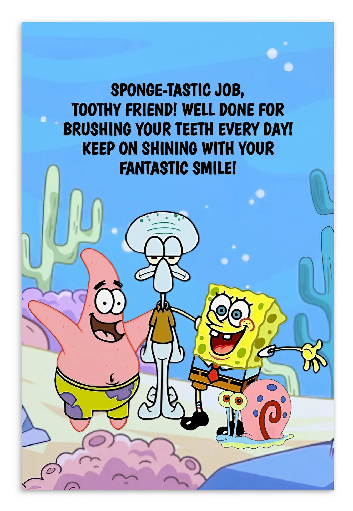 SpongeBob SquarePants | Dental Motivational & Reward Cards- Sponge-Tastic Job, Toothy Friend!