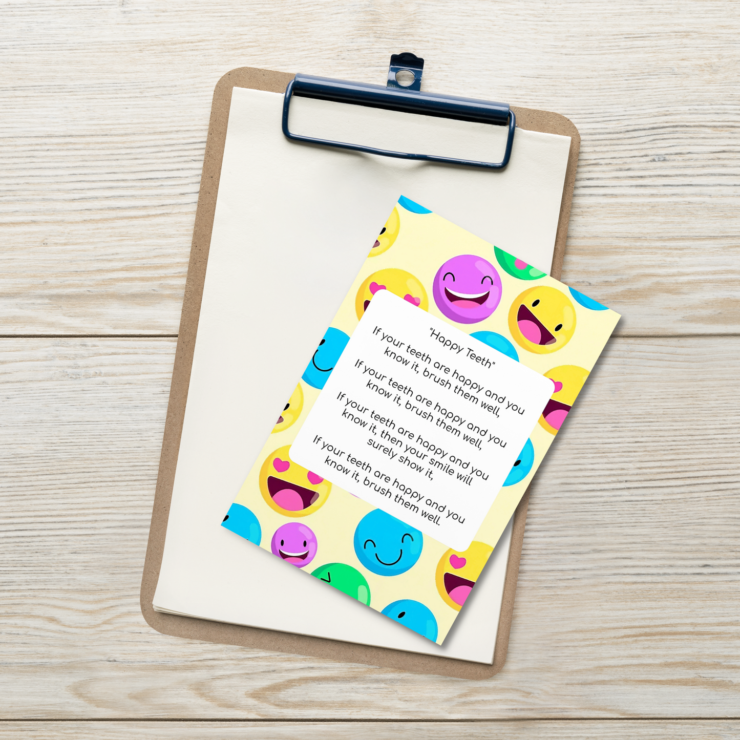 Toothbrushing Song Cards- Happy Teeth (To The Tune Of "If You're Happy And You Know It" Song)