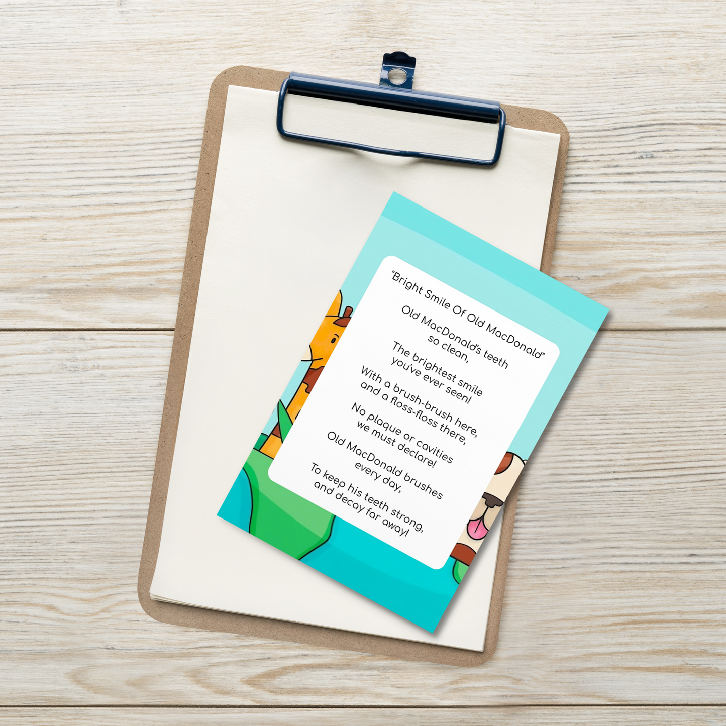 Toothbrushing Song Cards- Bright Smile Of Old MacDonald