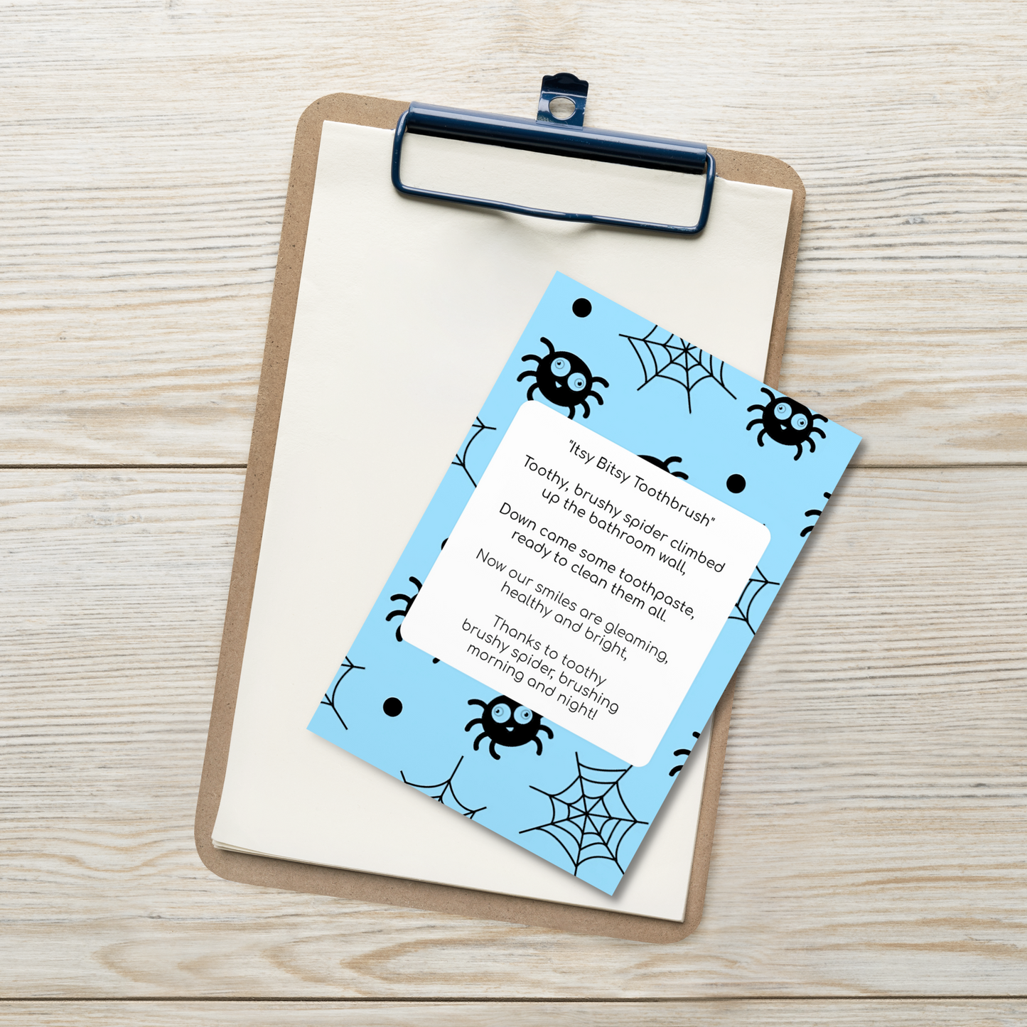 Toothbrushing Song Cards- Itsy Bitsy Toothbrush (To The Tune Of "Itsy Bitsy Spider" Song)
