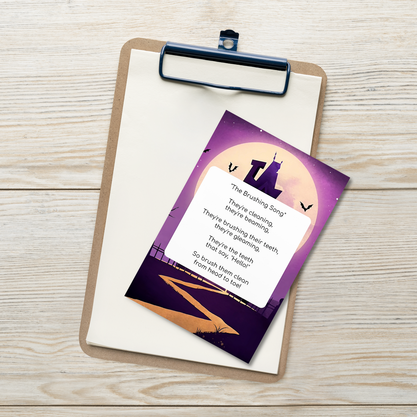 Toothbrushing Song Cards- The Brushing Song (To The Tune Of "The Addams Family" Theme Song)