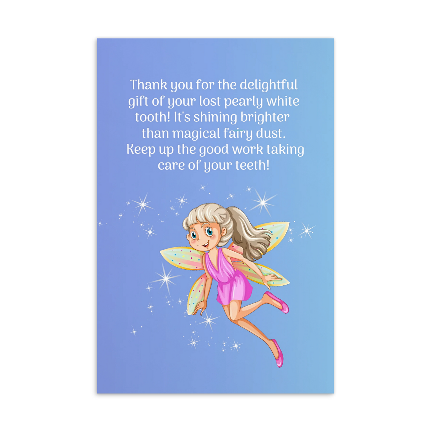 Tooth Fairy Thank You Cards- Thank You For The Delightful Gift Of Your Lost Pearly White Tooth!