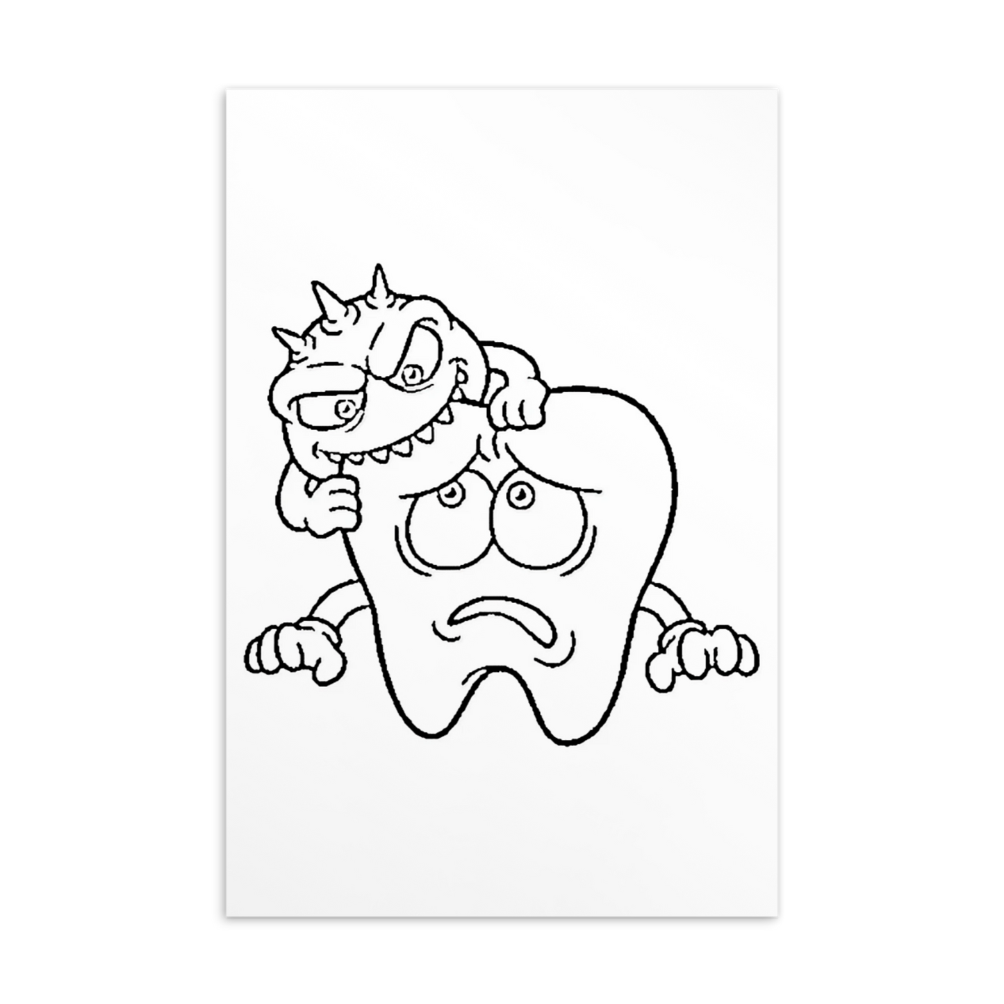 Colouring-in Cards - Cavity Causing Bacteria and Tooth