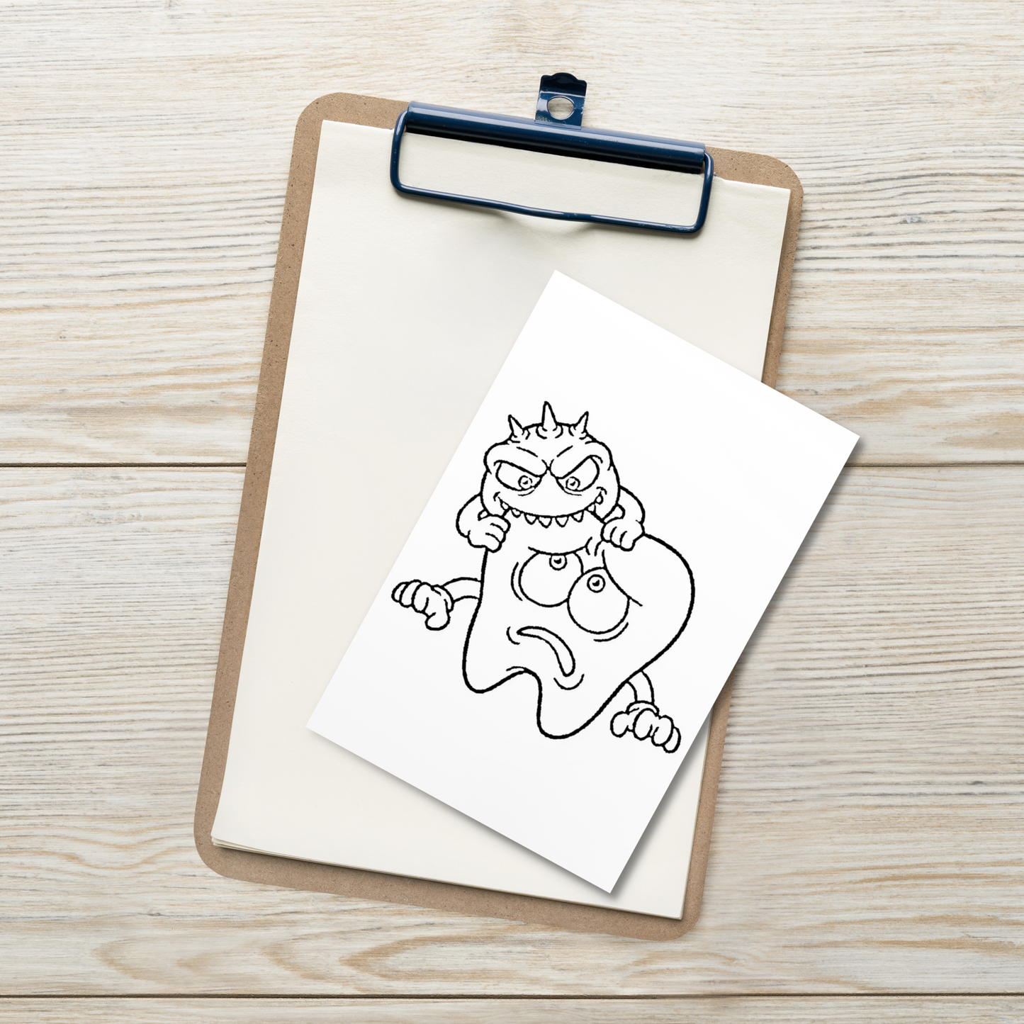 Colouring-in Cards - Cavity Causing Bacteria and Tooth