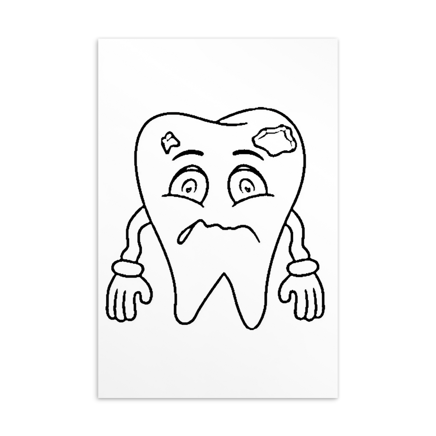 Colouring-in Cards - Tooth With Cavity