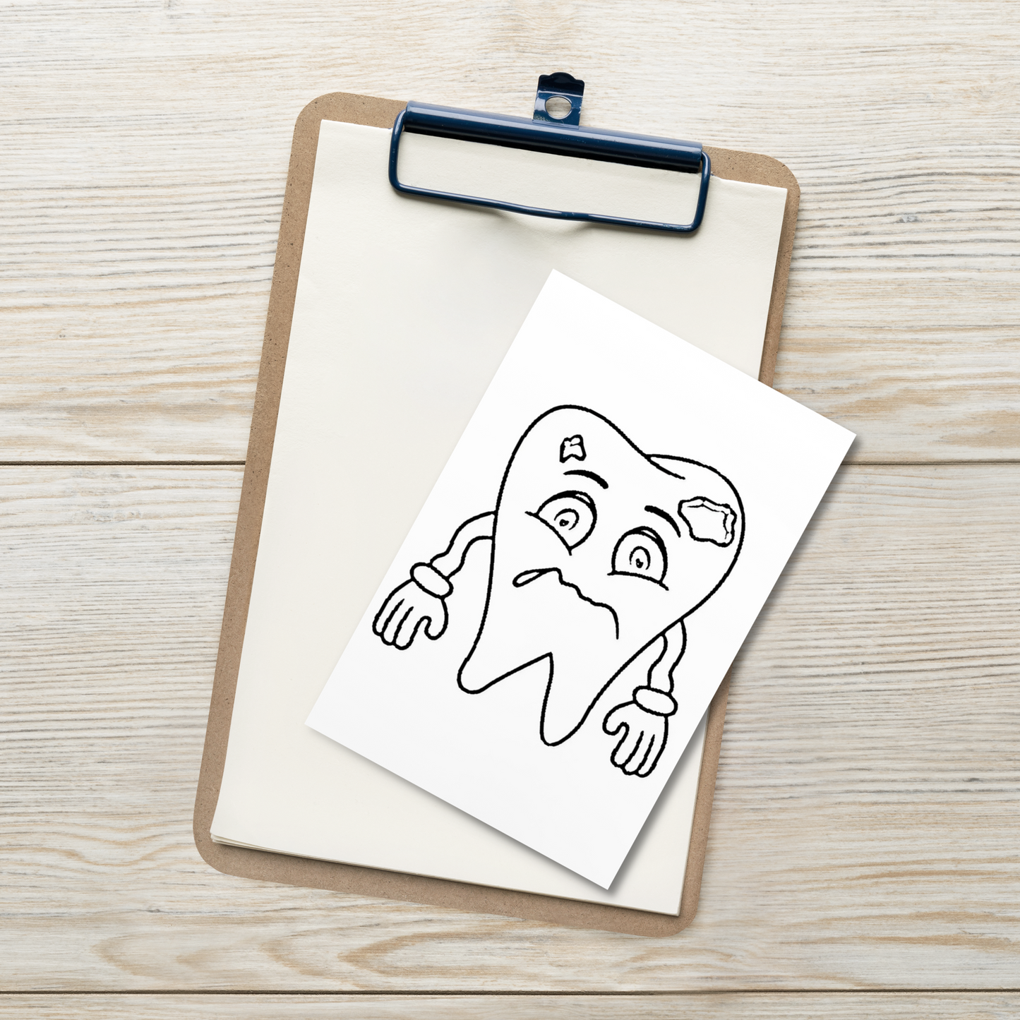 Colouring-in Cards - Tooth With Cavity