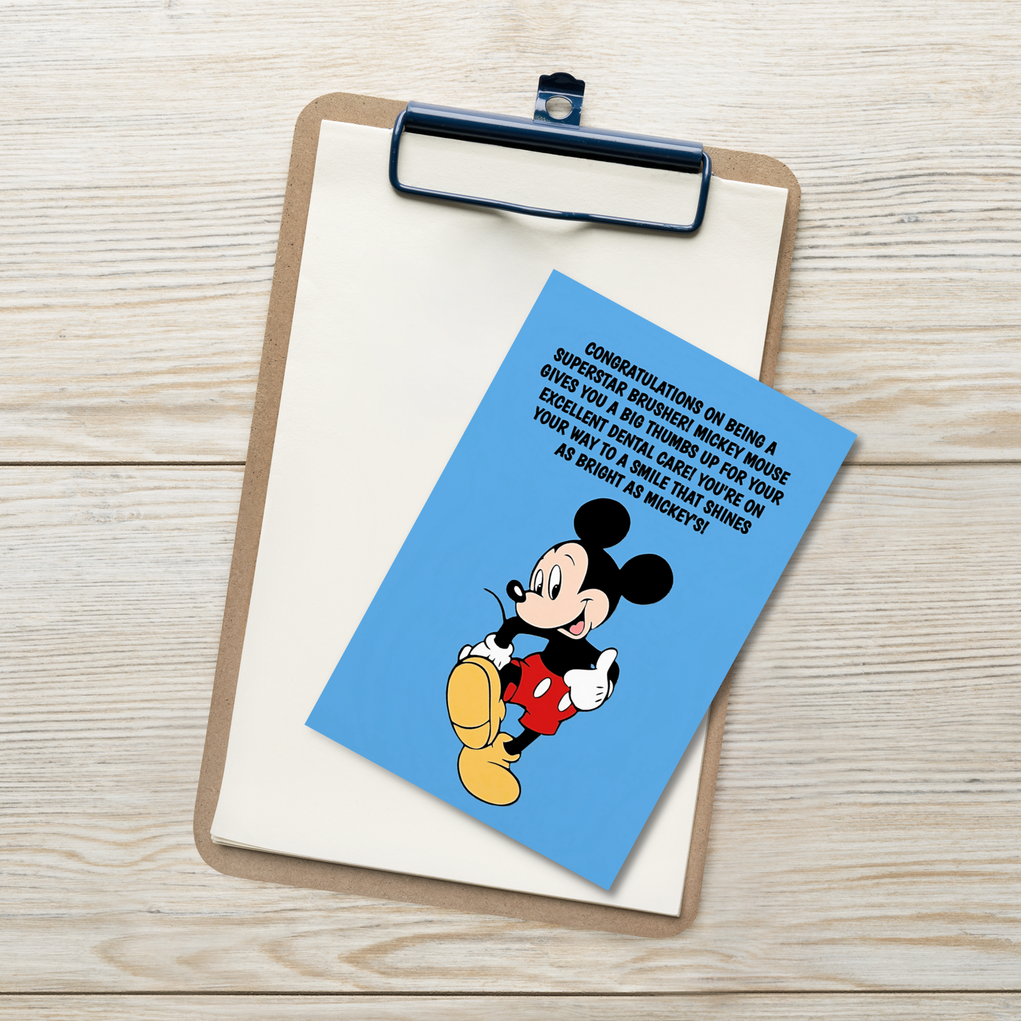 Mickey Mouse | Dental Motivational & Reward Cards- Congratulations On Being A Superstar Brusher!