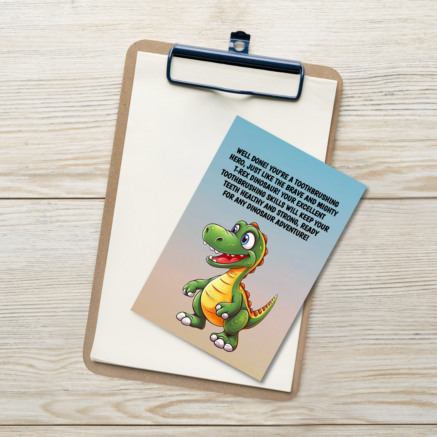 Jurassic Park | Dental Motivational & Reward Cards- Well Done! You're A Toothbrushing Hero, Just Like The Brave And Mighty T-Rex Dinosaur