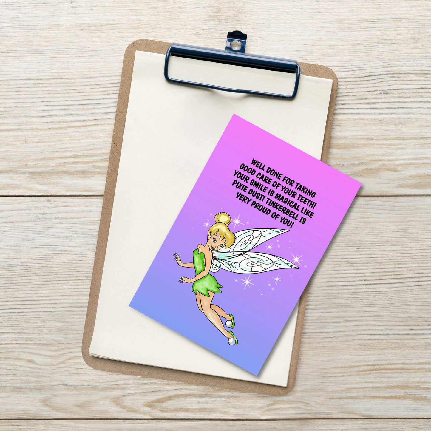 Tinkerbell | Dental Motivational & Reward Cards- Well Done For Taking Good Care Of Your Teeth!