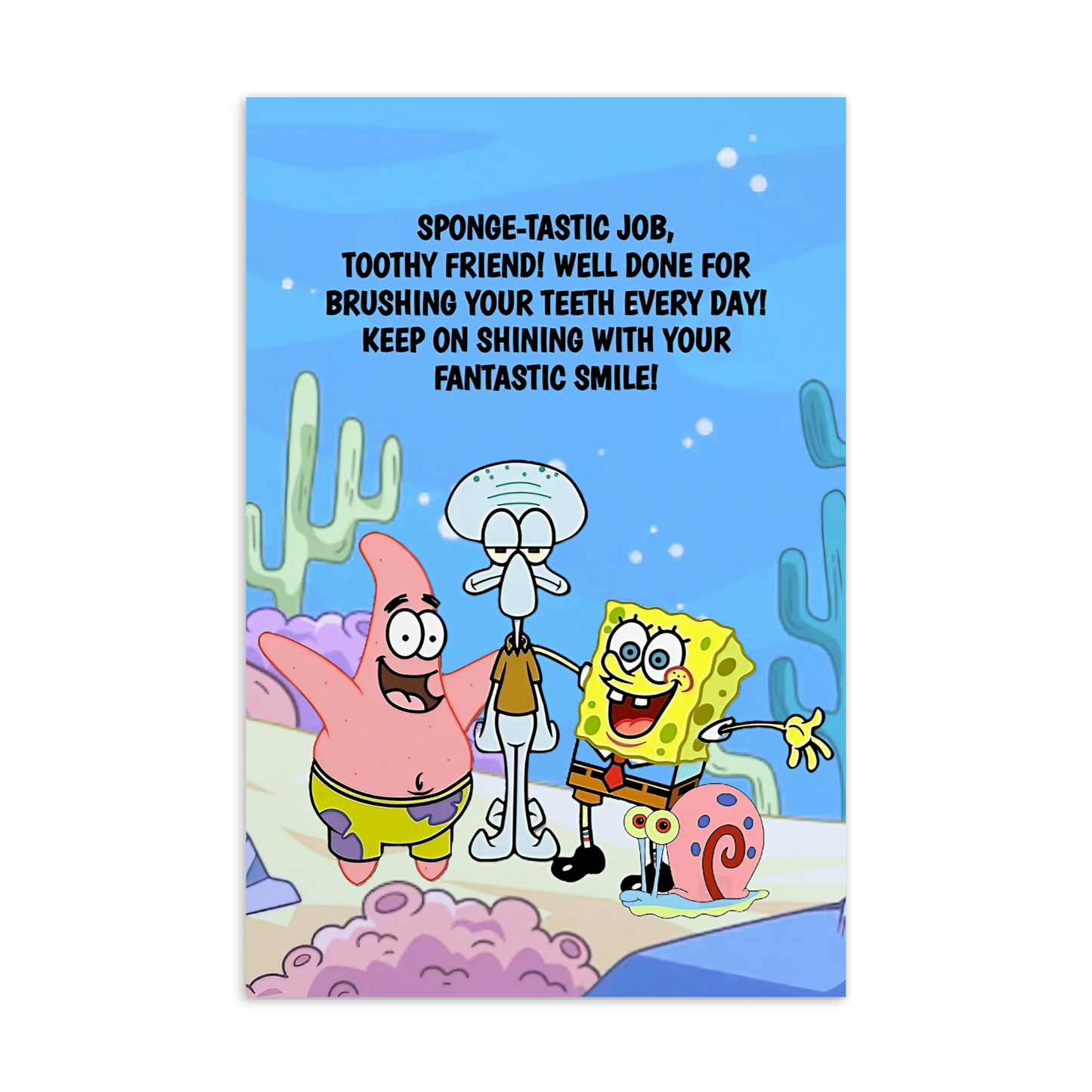 SpongeBob SquarePants | Dental Motivational & Reward Cards- Sponge-Tastic Job, Toothy Friend!