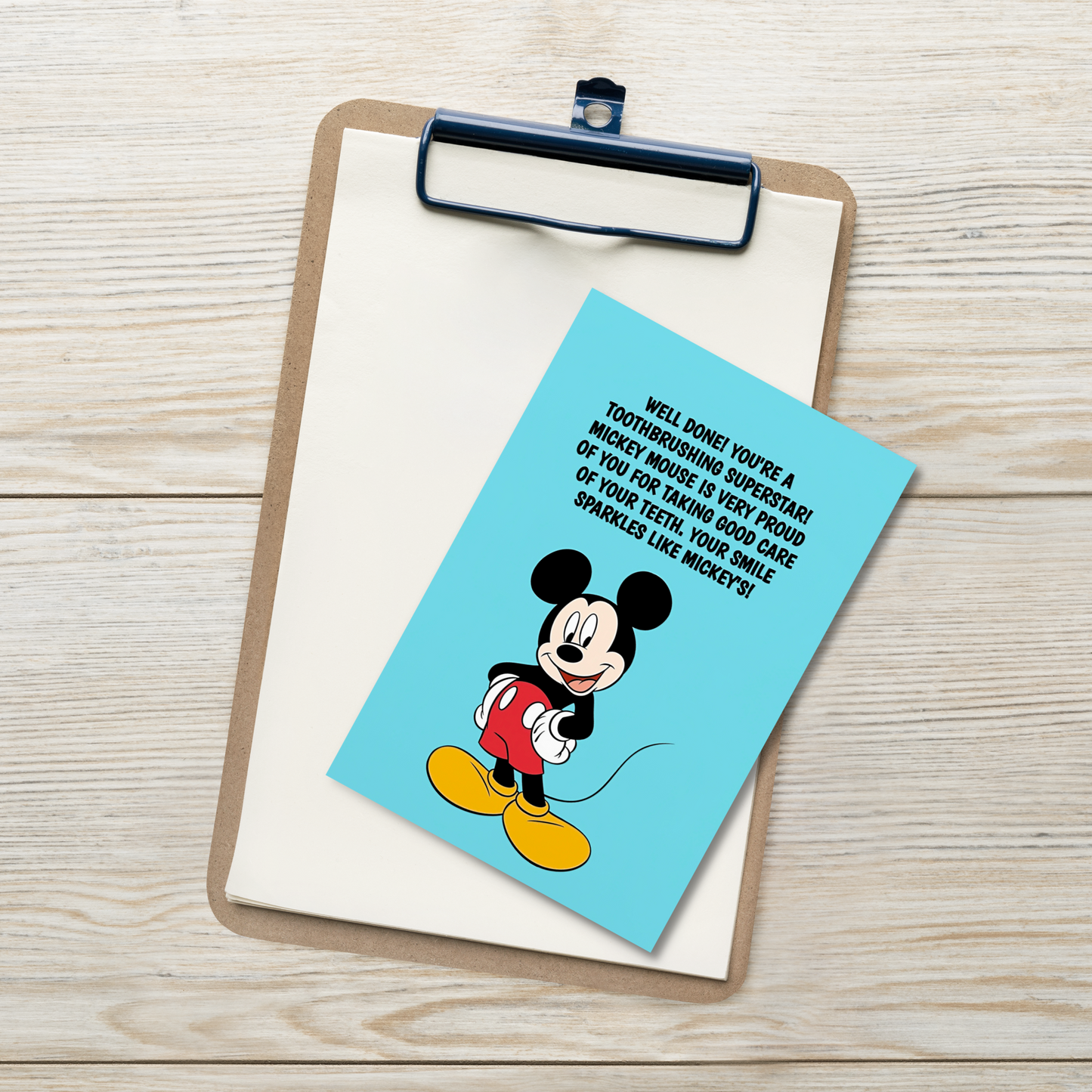 Mickey Mouse | Dental Motivational & Reward Cards- Well Done! You're A Toothbrushing Superstar!