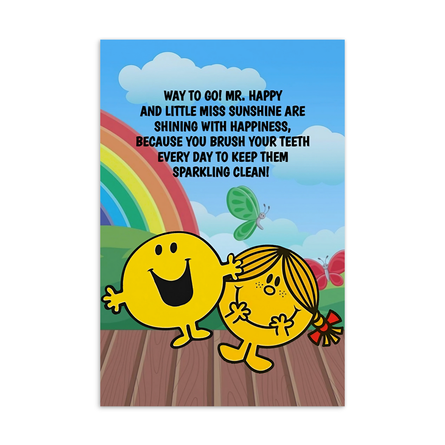 Mr. Men and Little Miss | Dental Motivational & Reward Cards- Way To Go! You're A Smile Superstar