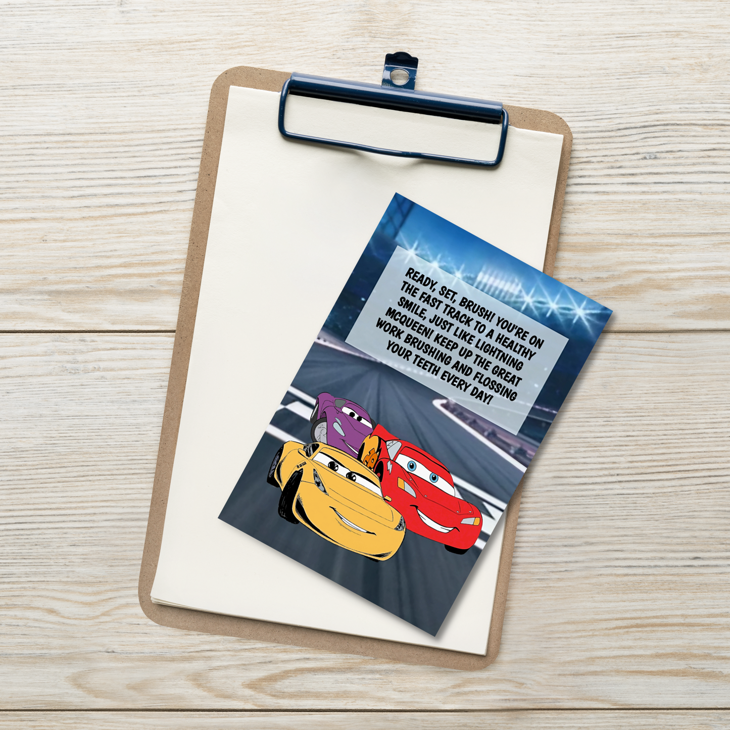 Cars | Dental Motivational & Reward Cards- Ready, Set, Brush! You're On The Fast Track To A Healthy Smile, Just Like Lightning McQueen
