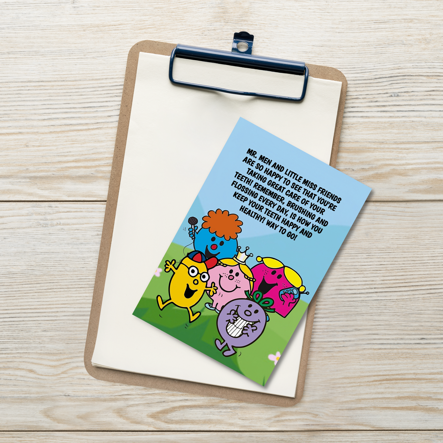 Mr. Men and Little Miss | Dental Motivational & Reward Cards- Mr. Men And Little Miss Friends Are So Happy To See That You're Taking Care Of Your Teeth!
