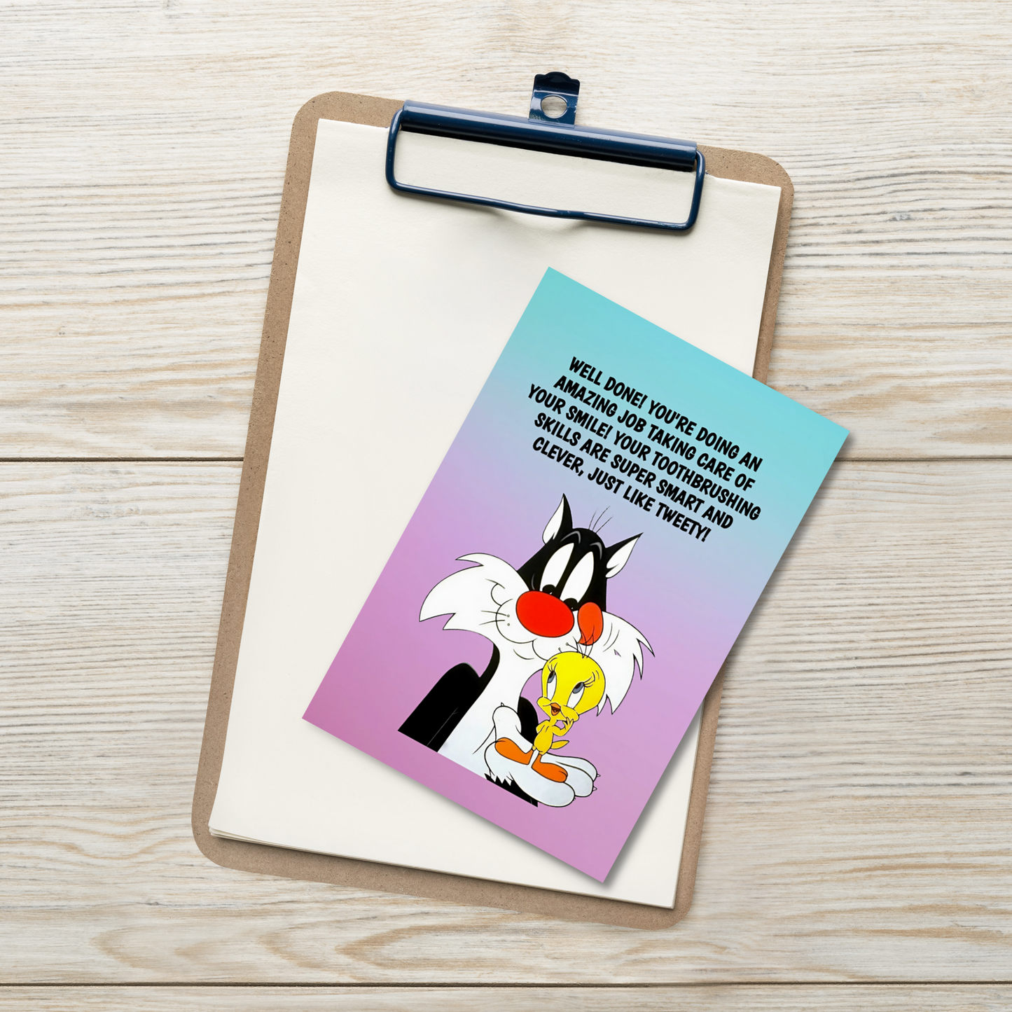 Sylvester And Tweety | Dental Motivational & Reward Cards- Well Done For Keeping Your Teeth Healthy, Strong And Bright!