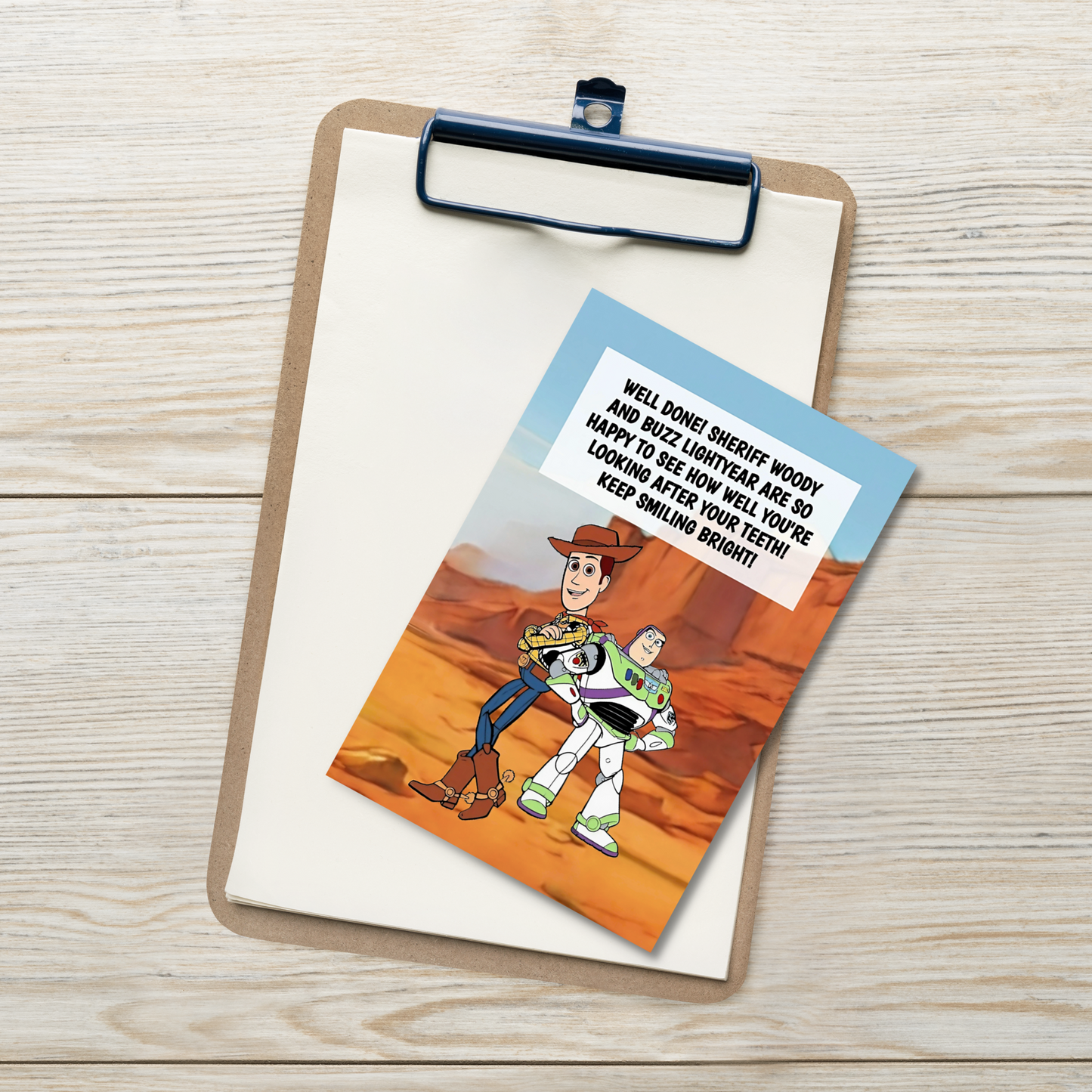 Toy Story | Dental Motivational & Reward Cards- Well Done! Sheriff Woody And Buzz Lightyear Are So Happy To See How Well You're Looking After Your Teeth!