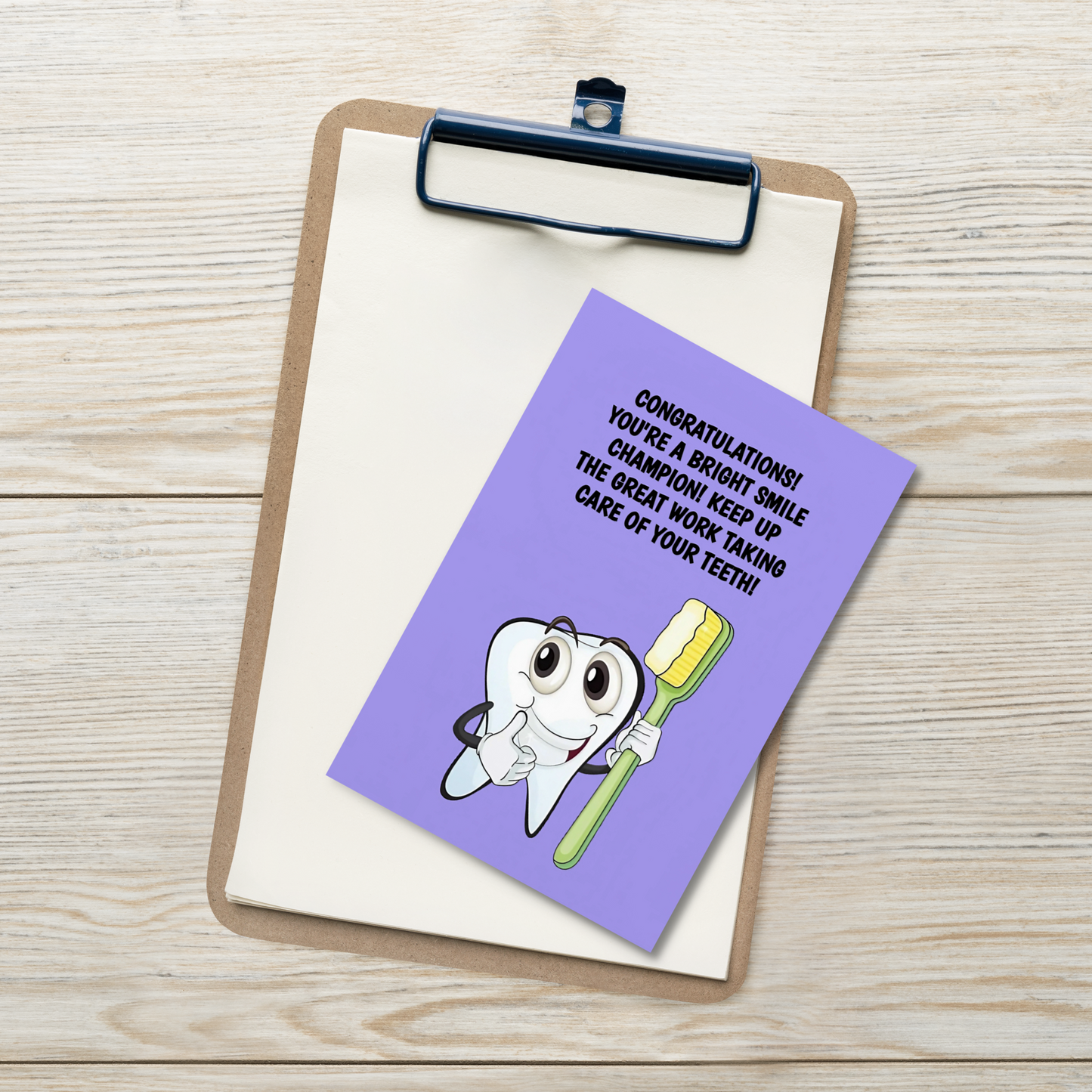 Dental Motivational & Reward Cards- Congratulations! You're A Bright Smile Champion!