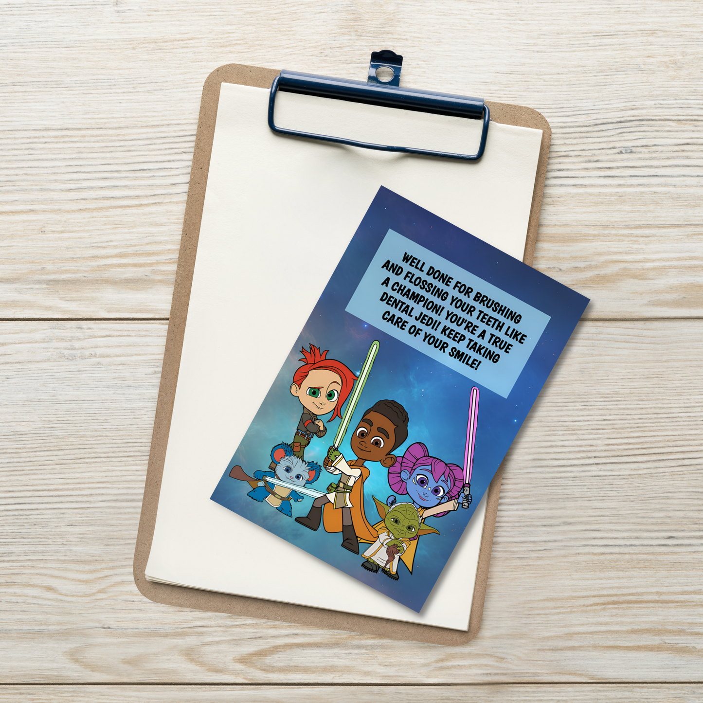 Star Wars Young Jedi Adventures | Dental Motivational & Reward Cards- Well Done For Brushing And Flossing Your Teeth Like A Champion!