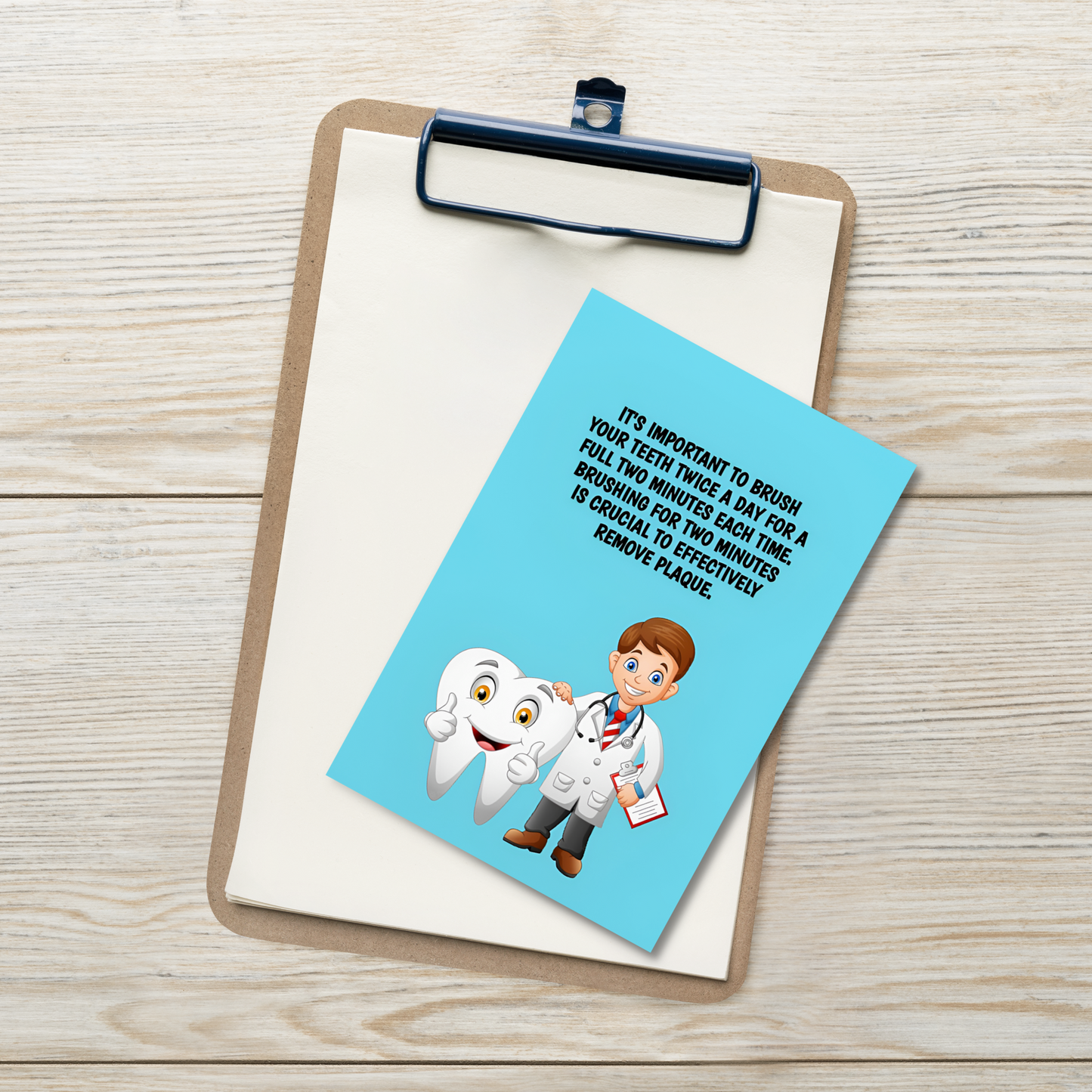 Oral Hygiene Cards- It's Important To Brush Your Teeth Twice A Day For A Full Two Minutes Each Time.