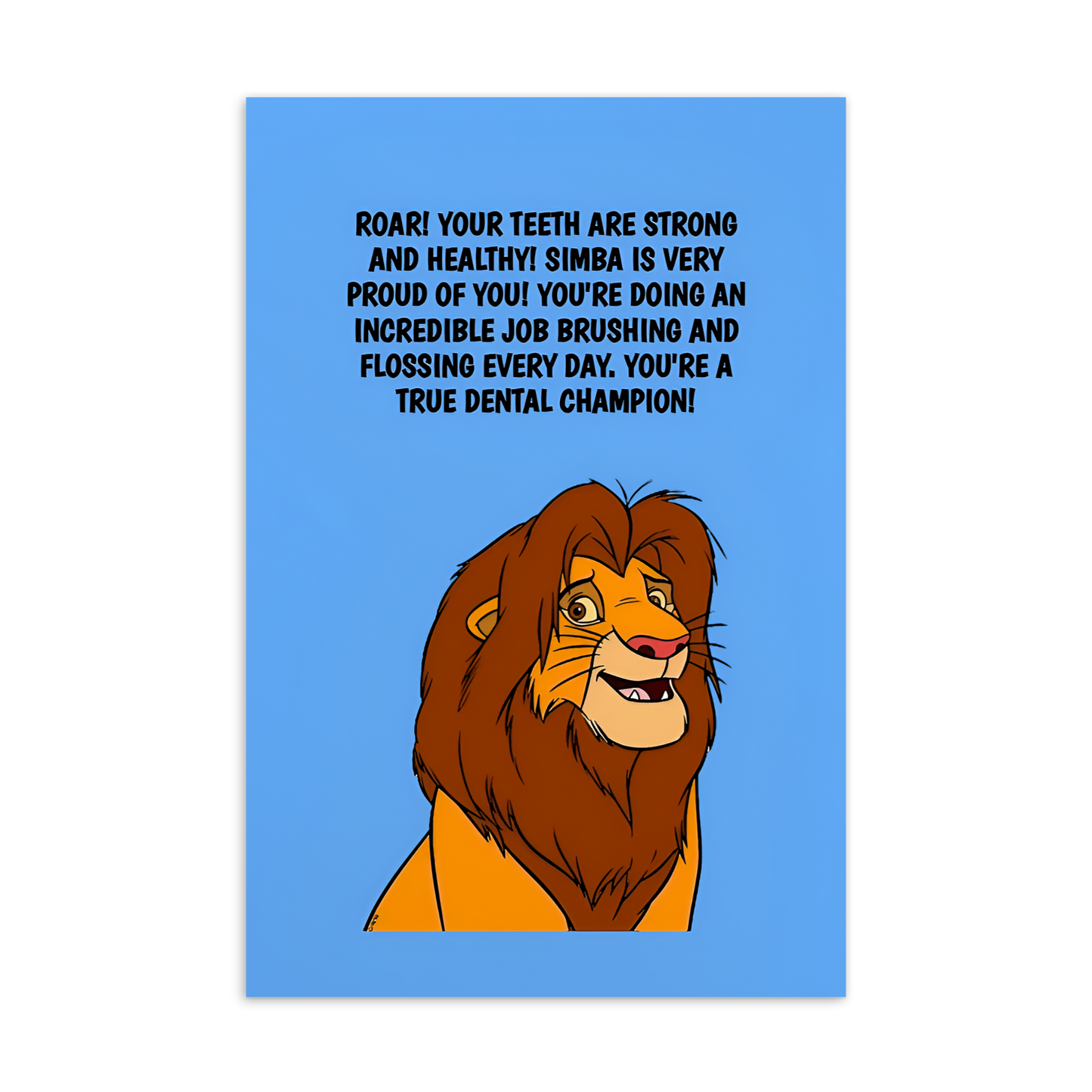 The Lion King | Dental Motivational & Reward Cards- Roar! Your Teeth Are Strong And Healthy