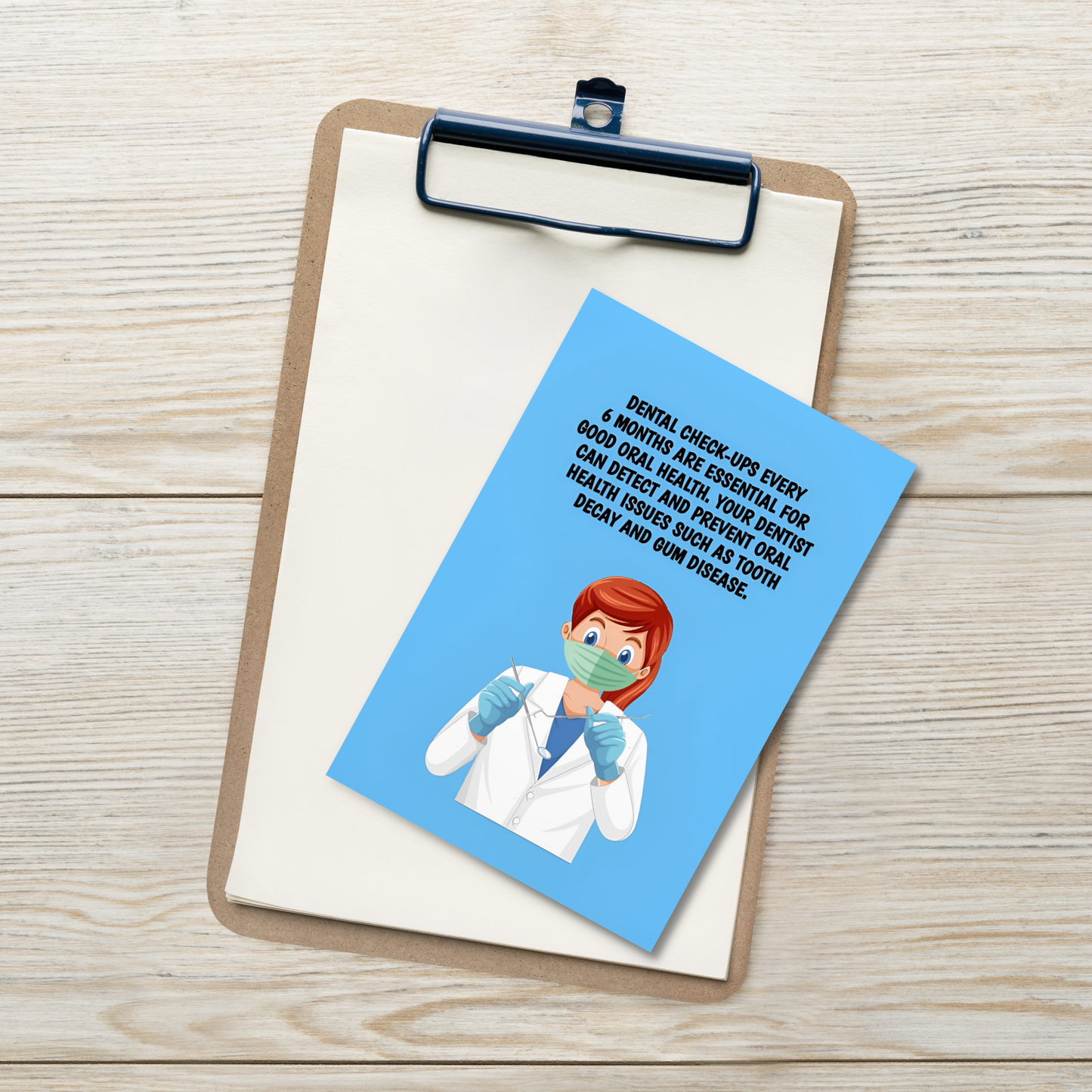 Oral Hygiene Cards- Dental Check-Ups Every 6 Months Are Essential For Good Oral Health