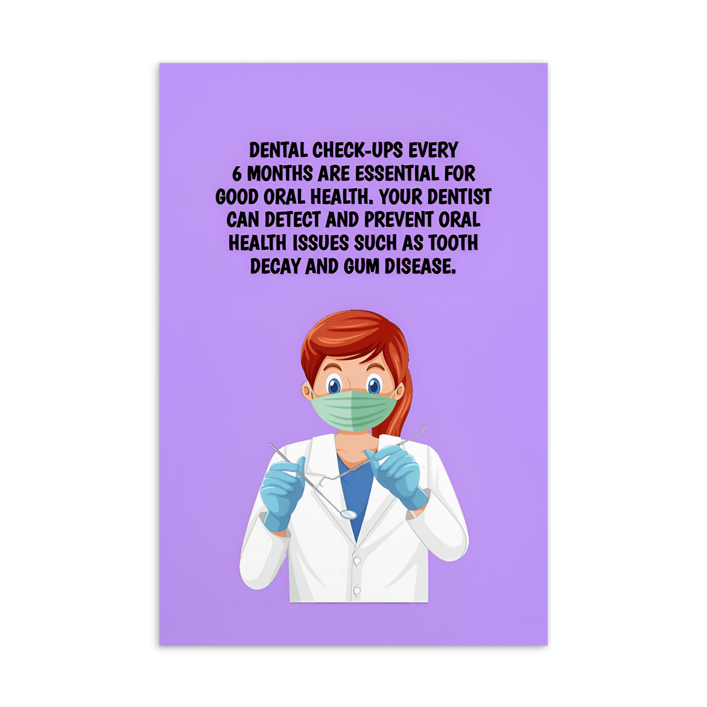 Oral Hygiene Cards- Dental Check-Ups Every 6 Months Are Essential For Good Oral Health