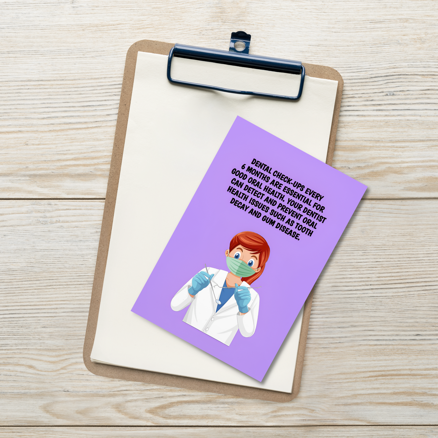 Oral Hygiene Cards- Dental Check-Ups Every 6 Months Are Essential For Good Oral Health