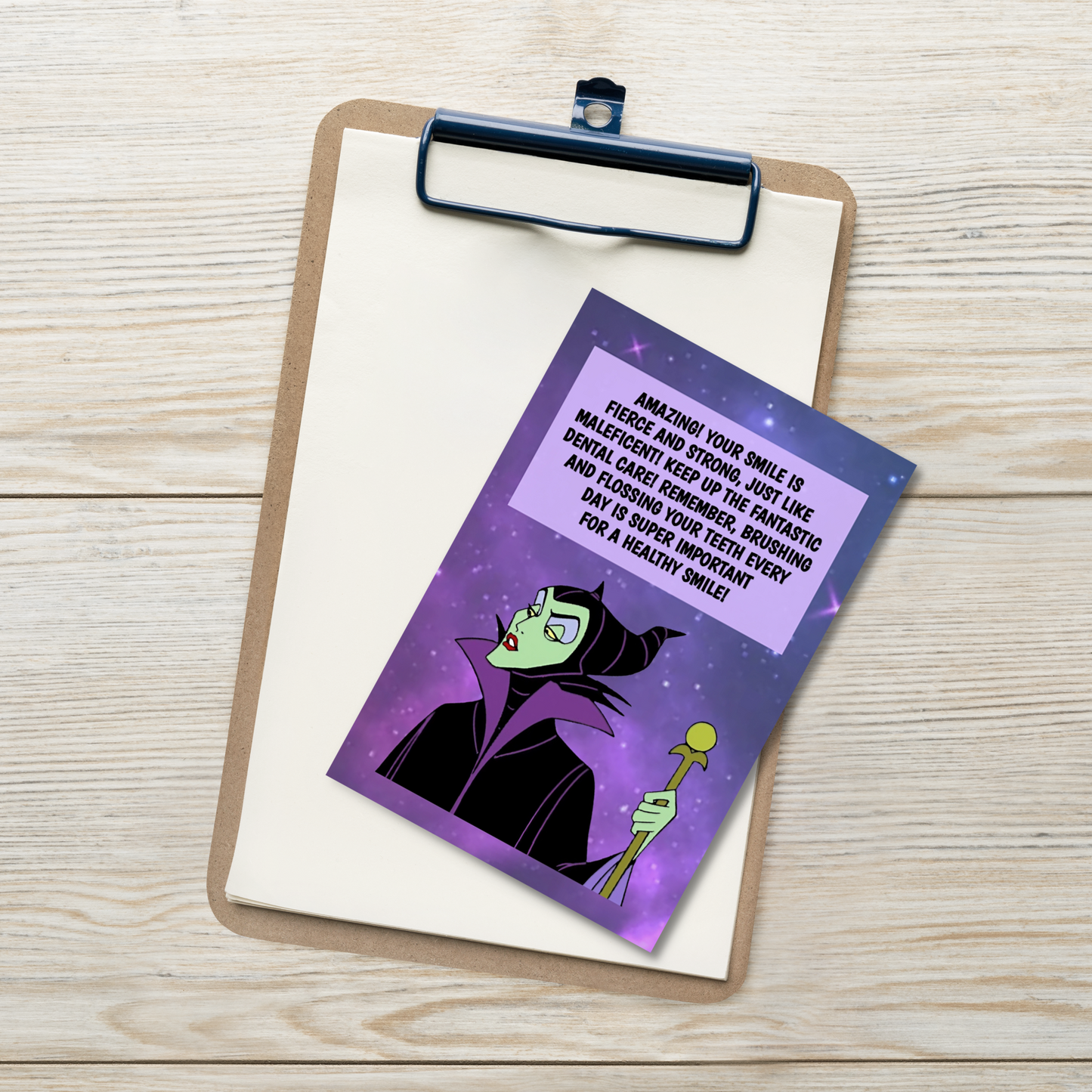 Maleficent | Dental Motivational & Reward Cards- Amazing! Your Smile Is Fierce And Strong, Just Like Maleficent