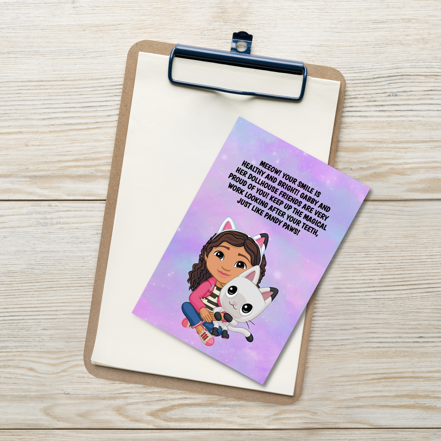 Gabby Dollhouse | Dental Motivational & Reward Cards- Meeow! Your Smile Is Healthy And Bright!
