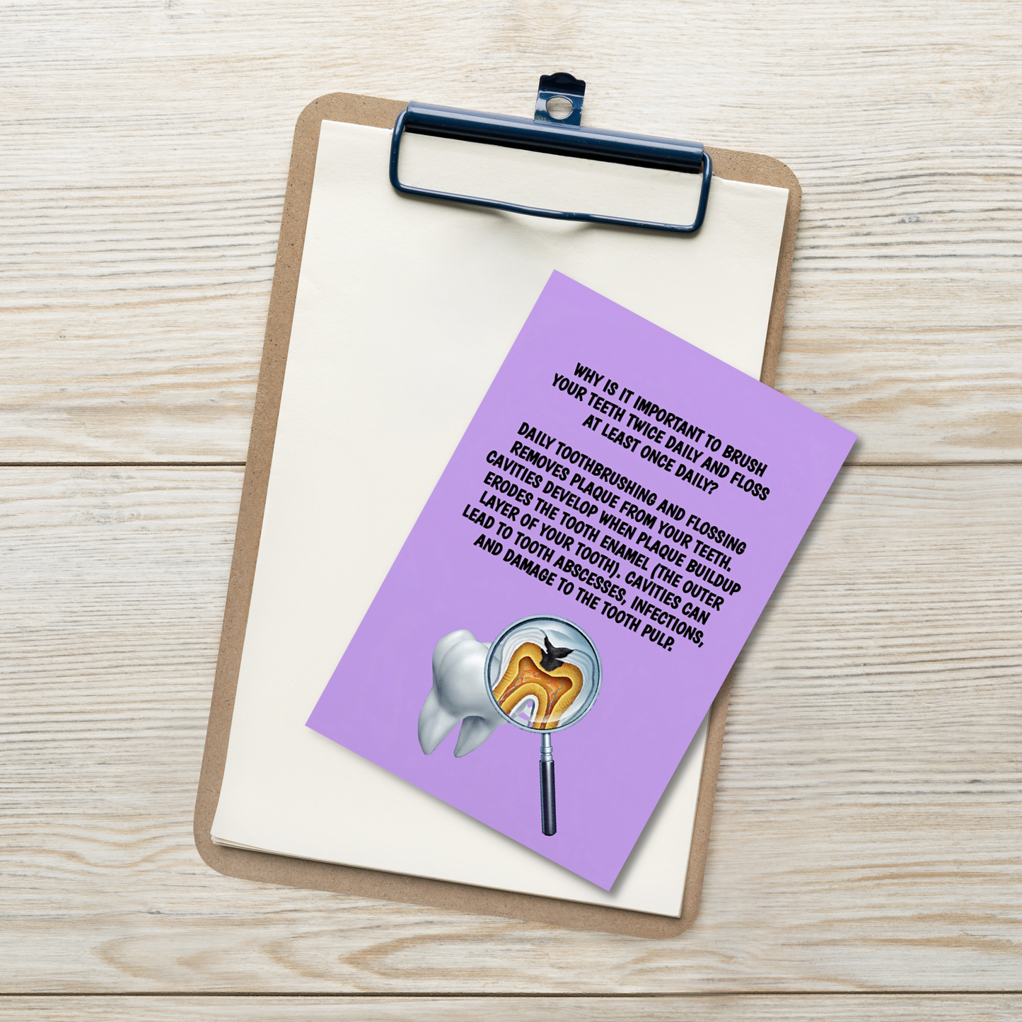 Oral Hygiene Cards- Why Is It Important To Brush Your Teeth Twice Daily And Floss At Least Once Daily?