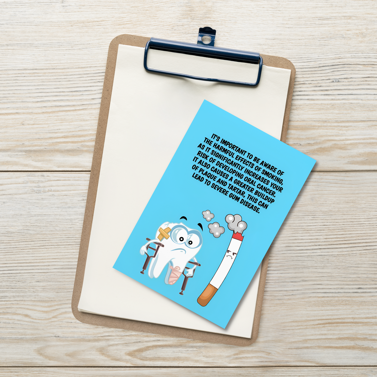 Oral Hygiene Cards- It's Important To Be Aware Of The Harmful Effects Of Smoking, As It Significantly Increases Your Risk Of Developing Oral Cancer.