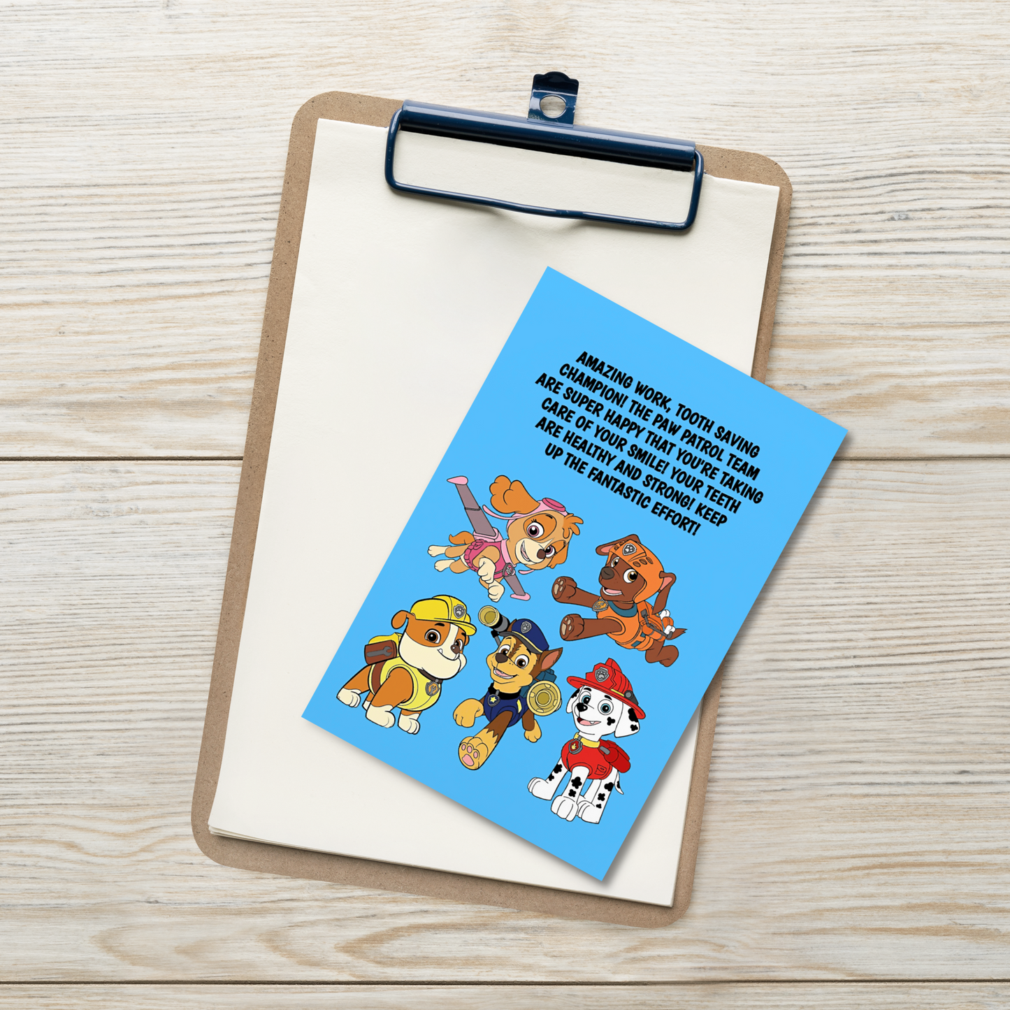 Paw Patrol | Dental Motivational & Reward Cards- Amazing Work, Tooth Saving Champion!