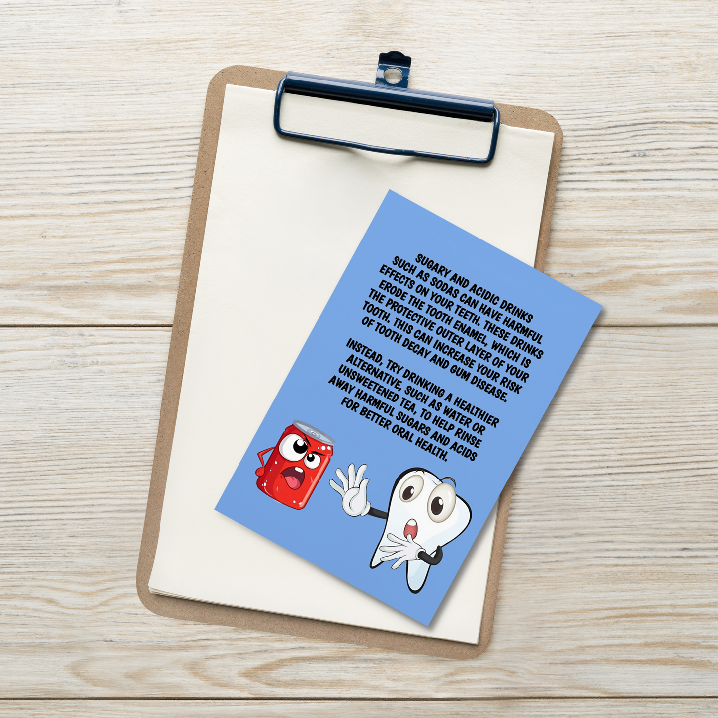 Oral Hygiene Cards- Sugary And Acidic Drinks Such As Sodas Can Have Harmful Effects On Your Teeth