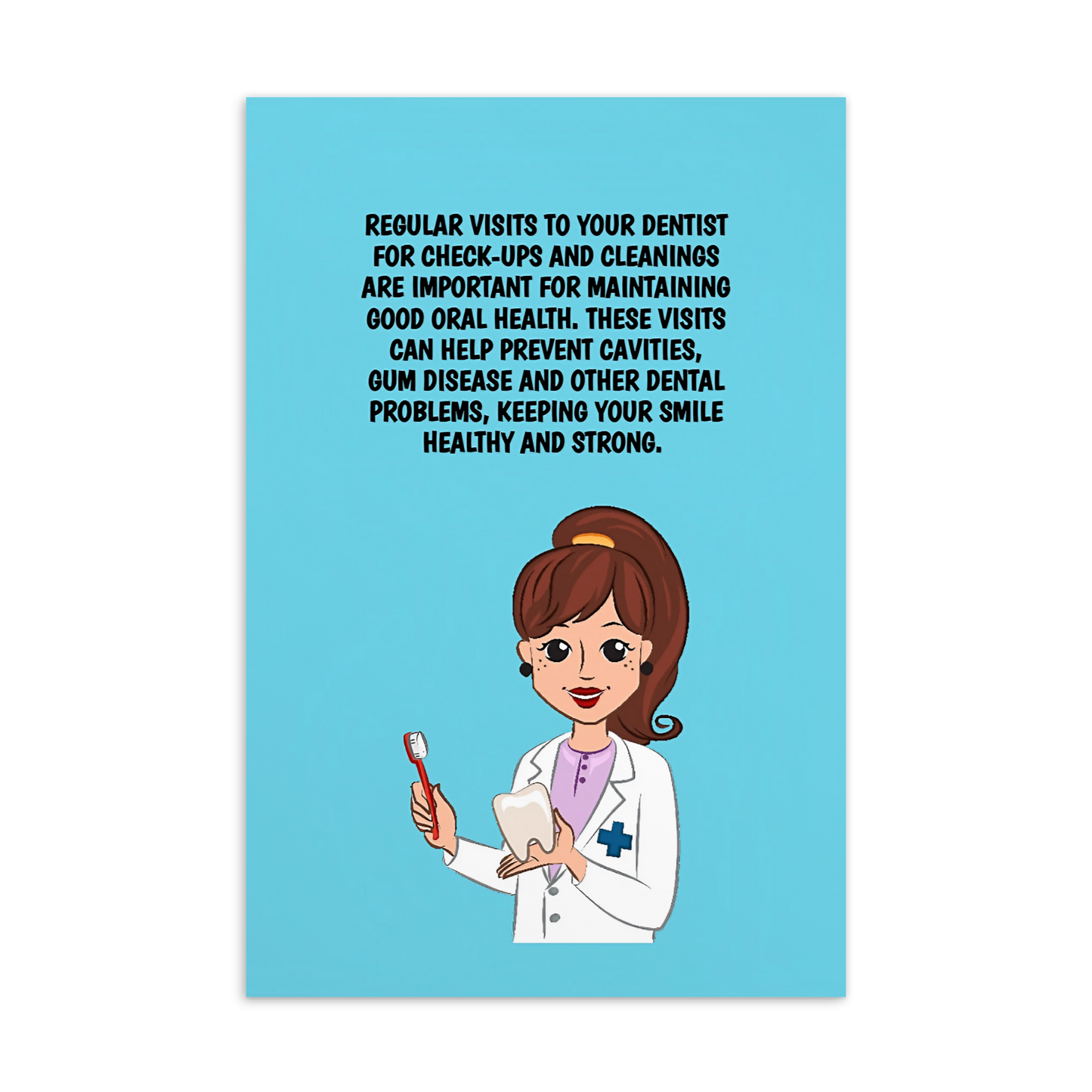 Oral Hygiene Cards- Regular Visits To Your Dentist For Check-Ups And Cleanings Are Essential To Maintain Good Oral Health