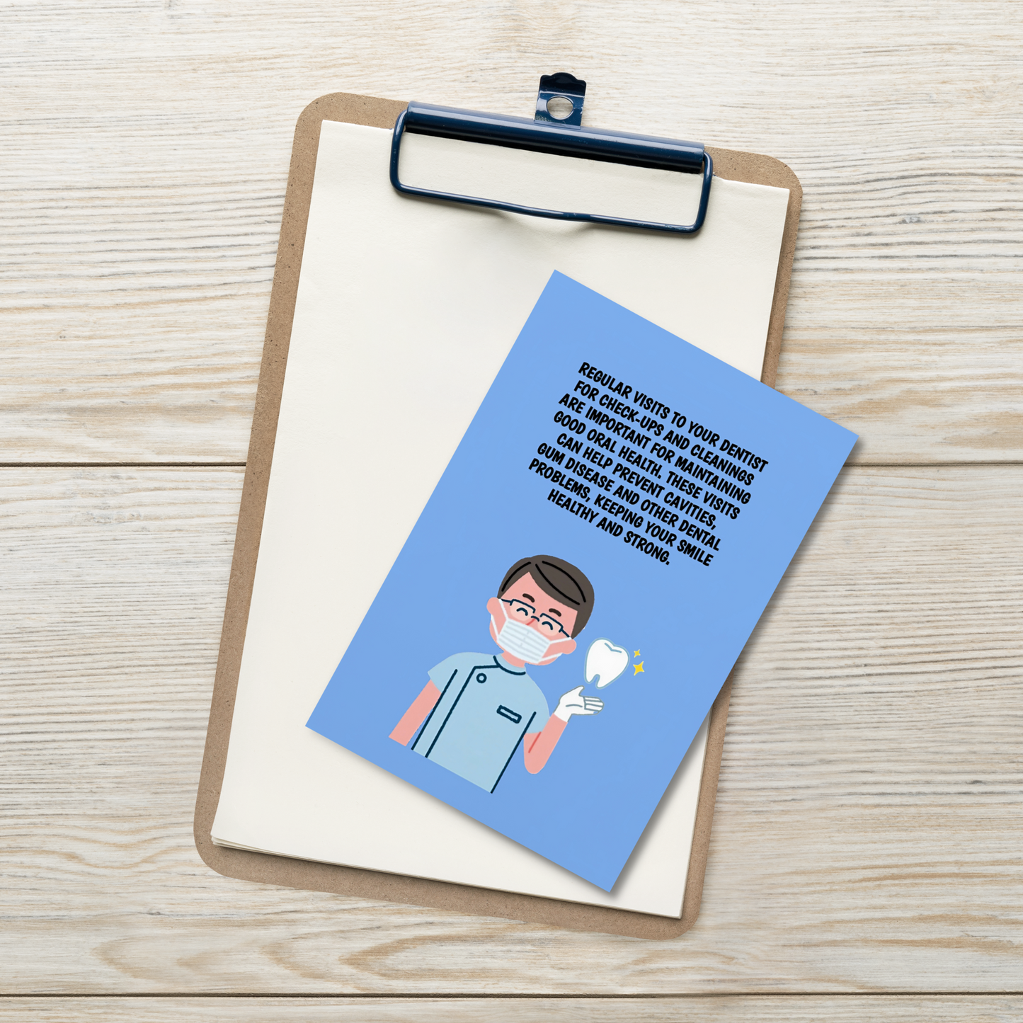 Oral Hygiene Cards- Regular Visits To Your Dentist For Check-Ups And Cleanings Are Essential To Maintain Good Oral Health