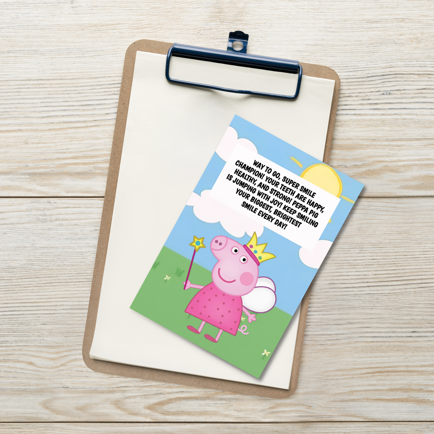 Peppa Pig | Dental Motivational & Reward Cards- Way To Go, Super Smile Champion!