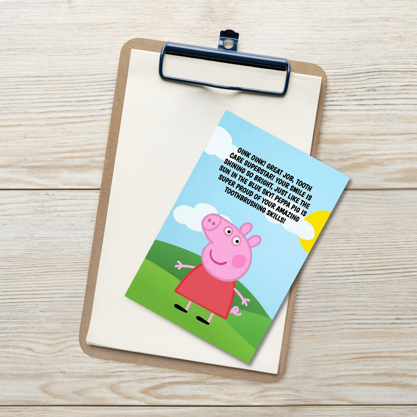 Peppa Pig | Dental Motivational & Reward Cards- Oink Oink! Great Job, Tooth Care Superstar!