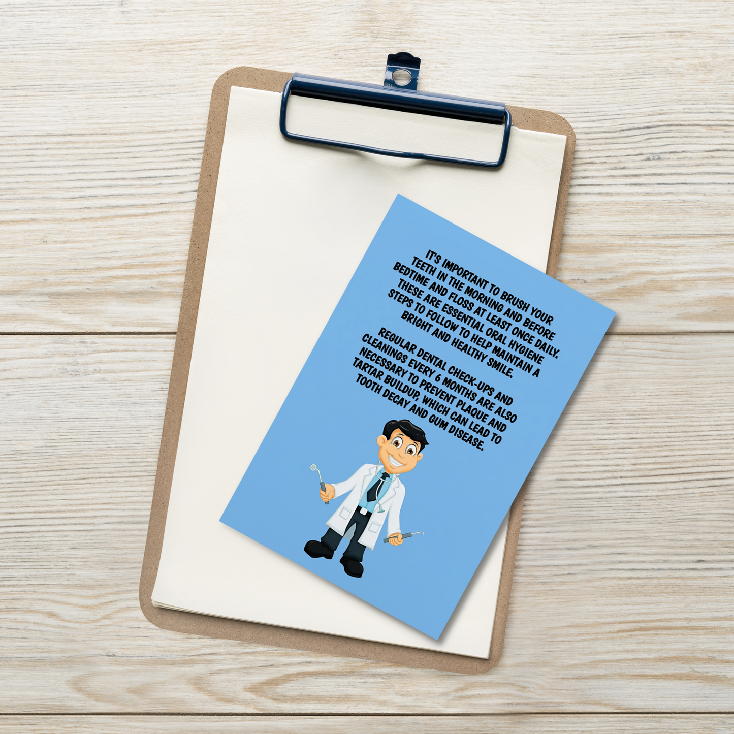 Oral Hygiene Cards- It's Important To Brush Your Teeth In The Morning And Before Bedtime And Floss At Least Once Daily.