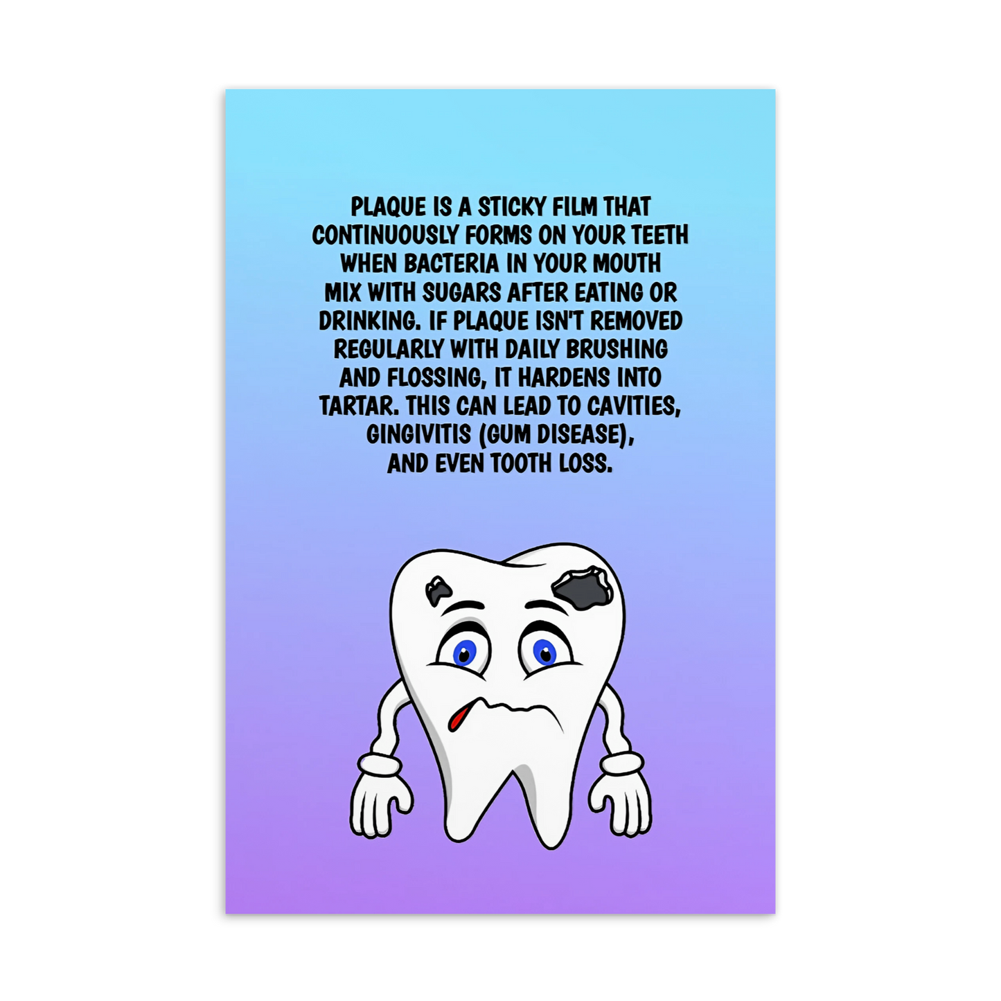 Oral Hygiene Cards- Plaque Is A Sticky Film That Continuously Forms On Your Teeth