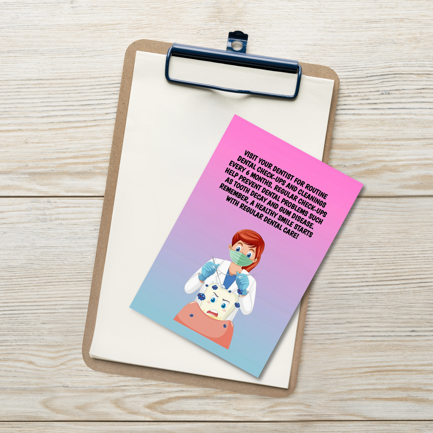Oral Hygiene Cards- Visit Your Dentist For Routine Dental Check-ups And Cleanings Every 6 Months.