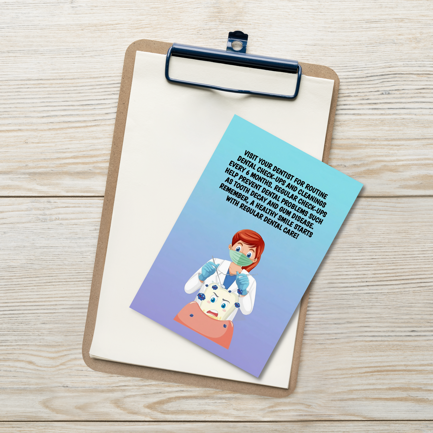 Oral Hygiene Cards- Visit Your Dentist For Routine Dental Check-ups And Cleanings Every 6 Months.