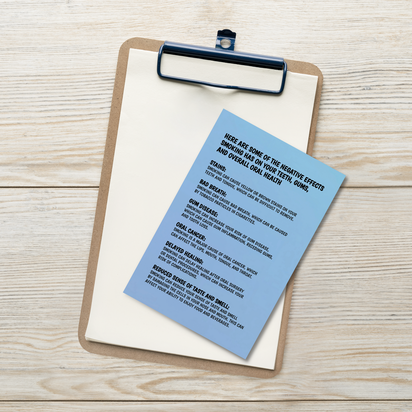 Oral Hygiene Cards- Here Are Some Of The Negative Effects Smoking Has On Your Teeth, Gums, And Overall Oral Health
