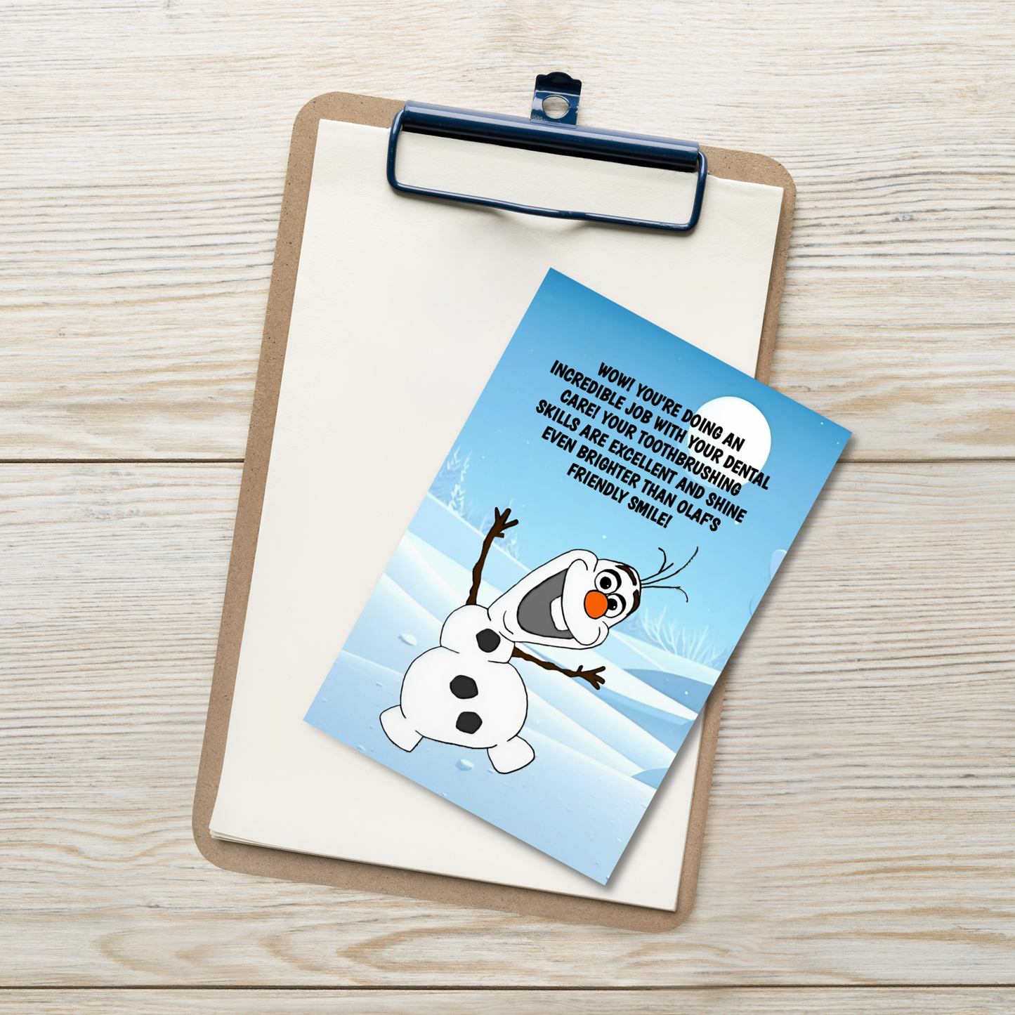 Olaf | Dental Motivational & Reward Cards- Wow! You're Doing An Incredible Job With Your Dental Care!