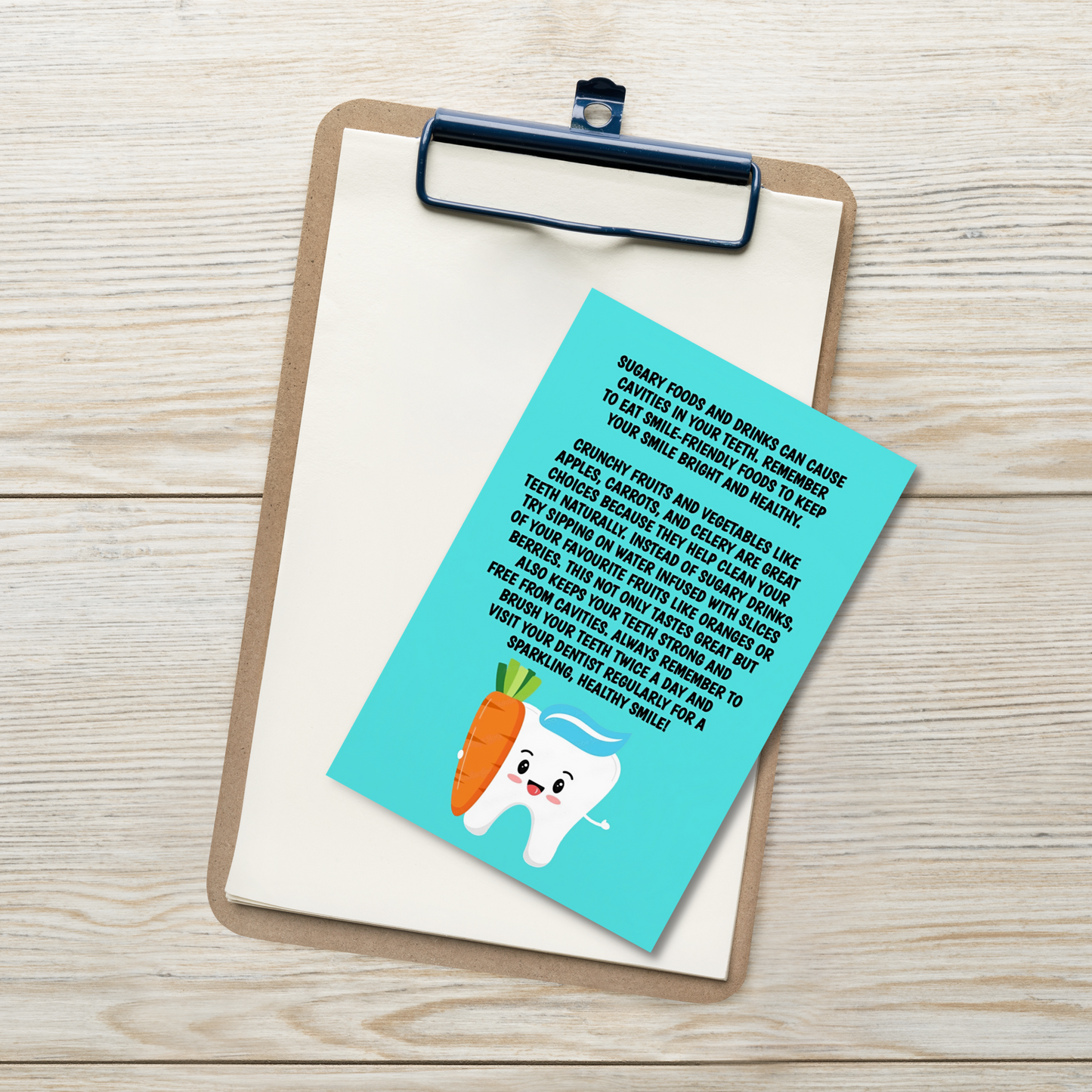 Oral Hygiene Cards- Sugary Foods And Drinks Can Cause Cavities In Your Teeth