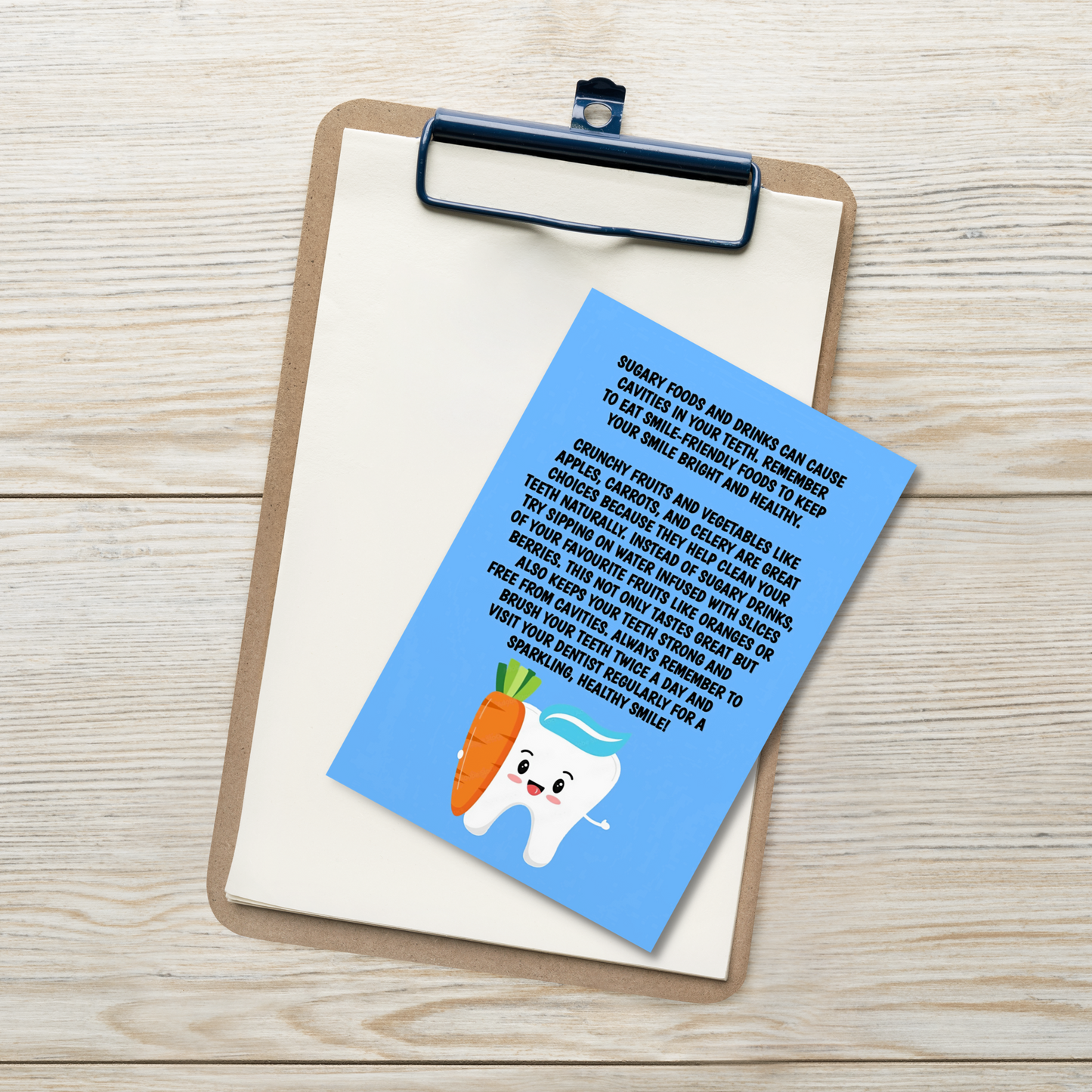 Oral Hygiene Cards- Sugary Foods And Drinks Can Cause Cavities In Your Teeth