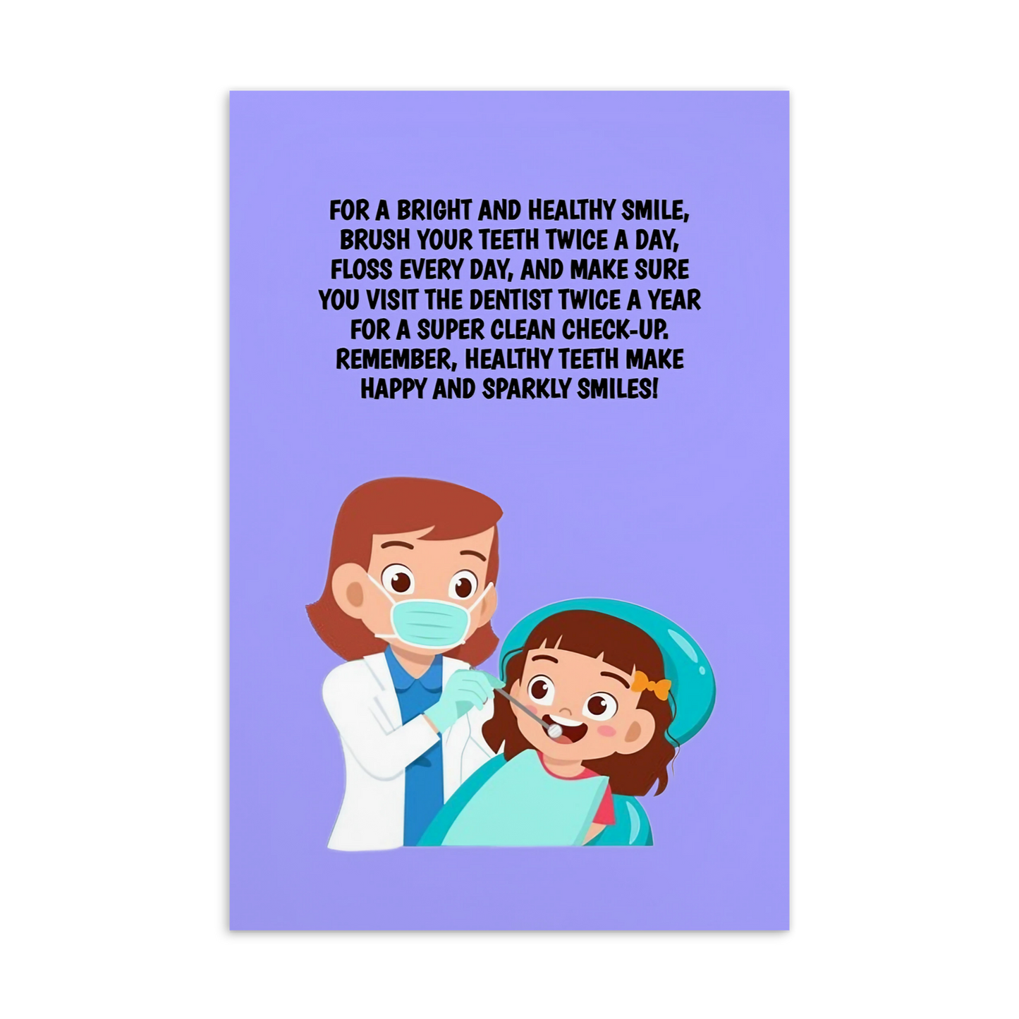 Oral Hygiene Cards- For A Bright And Healthy Smile, Brush Your Teeth Twice A Day