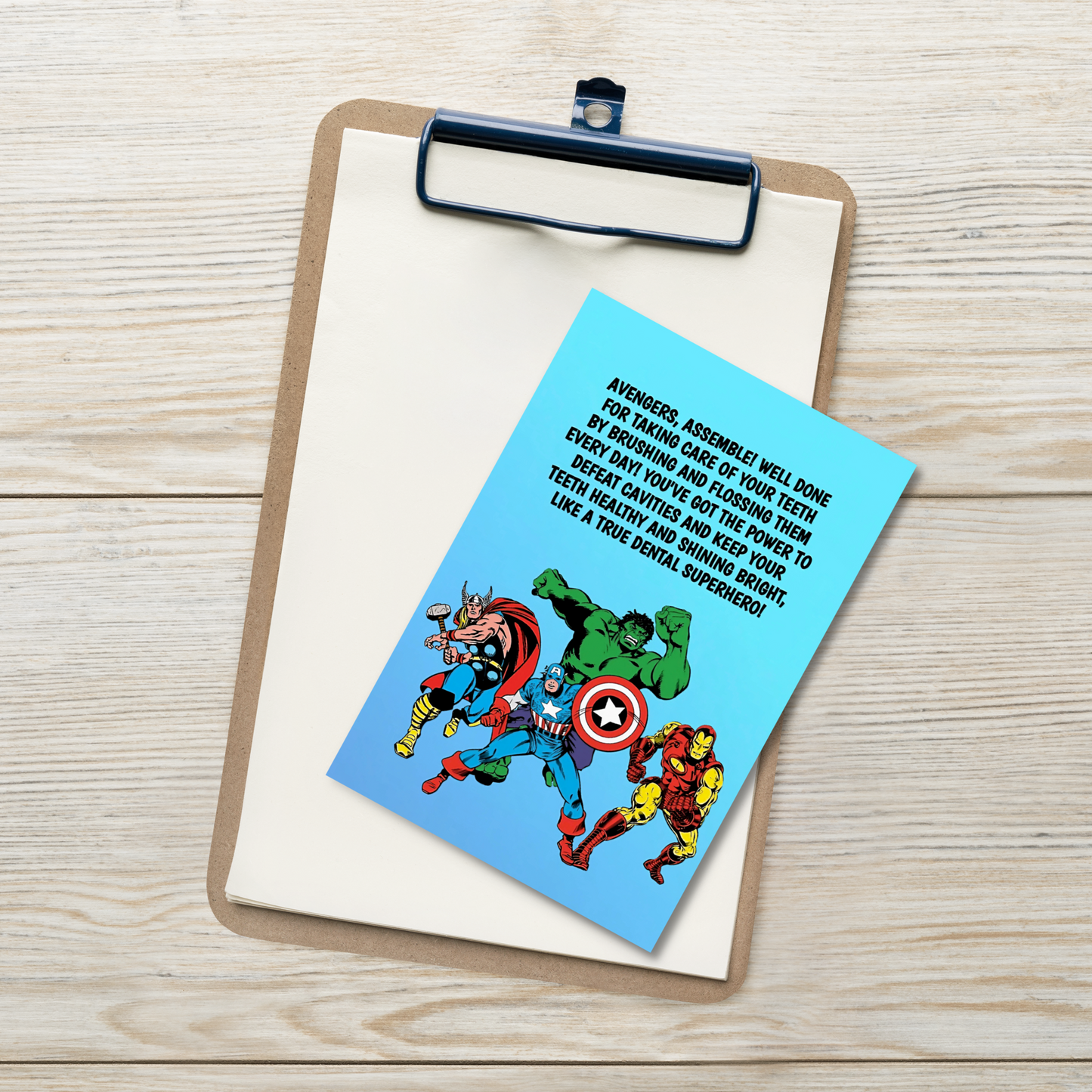 Avengers | Dental Motivational & Reward Cards- Avengers Assemble! Well Done For Taking Care Of Your Teeth By Brushing And Flossing Them Every Day!